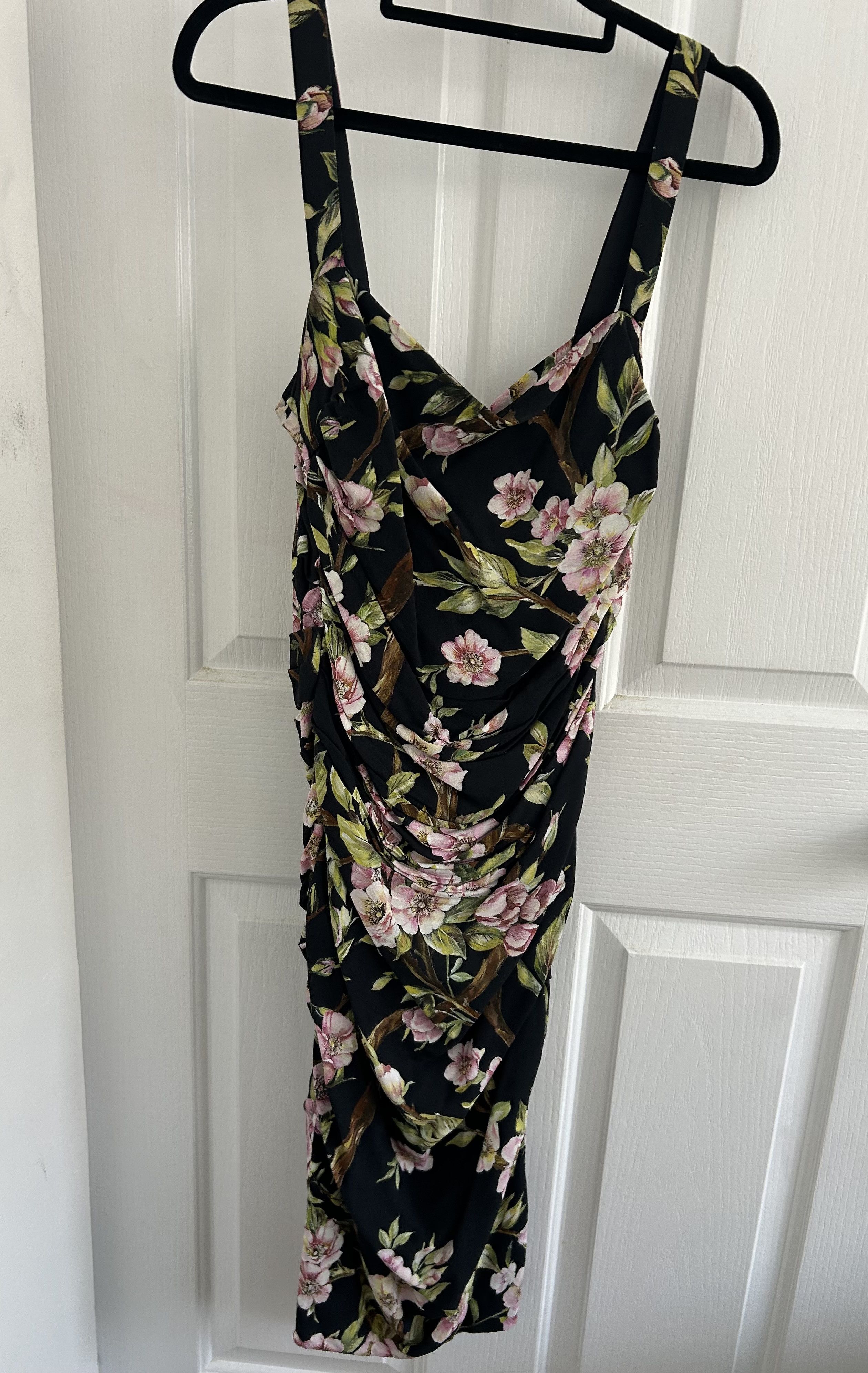 Dolce & Gabbana DOLCE & GABBANA floral print ruched sheath dress Size L / US 10 / IT 46 - 1 Thumbnail