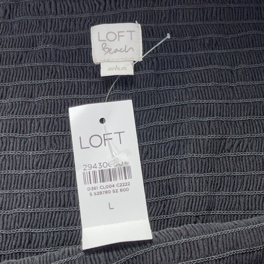 Loft Loft Beach Black Off The Shoulder Top L Coastal Whimsigoth Size L / US 10 / IT 46 - 10 Thumbnail