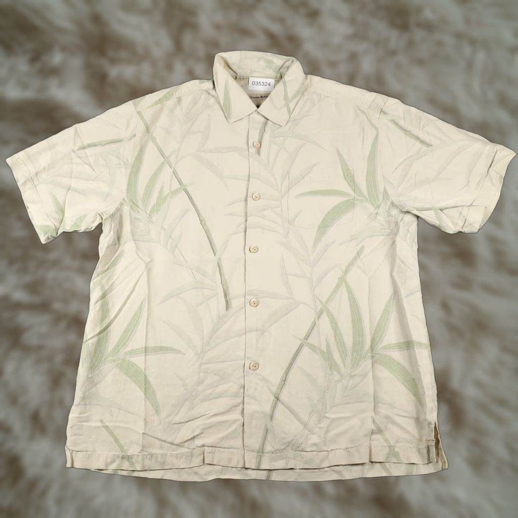 Tommy Bahama Tommy Bahama Beige Floral Button-Up Shirt Men's Large Short Sleeve Hawaiian Beach Modern Size US L / EU 52-54 / 3 - 1 Thumbnail