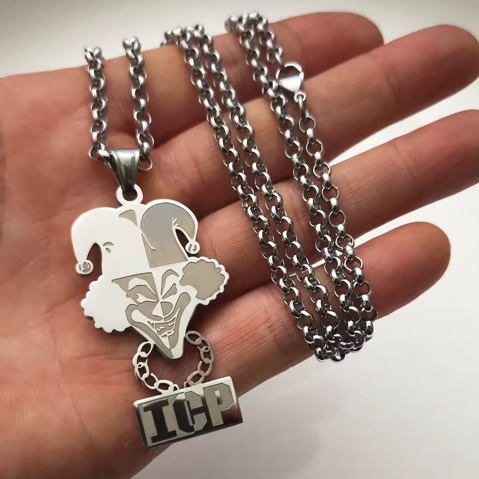 Jewelry Punk Gothic Stainless Steel Clown Pendant Necklace Chain Size ONE SIZE - 5 Thumbnail