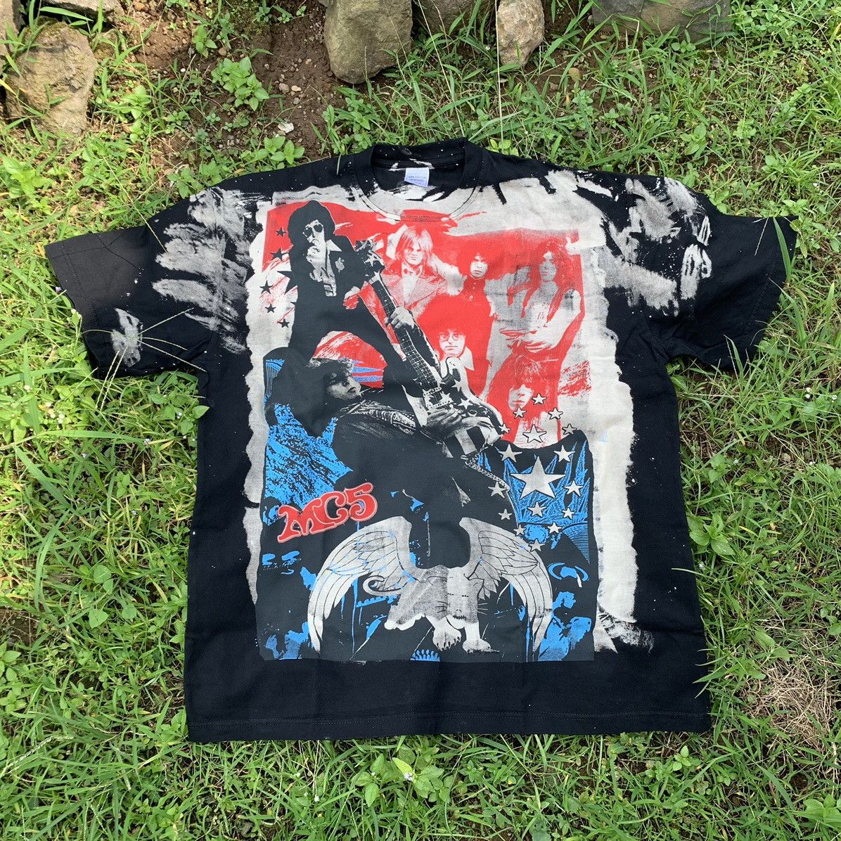 Band tees mc5 proto punk rock acidwash