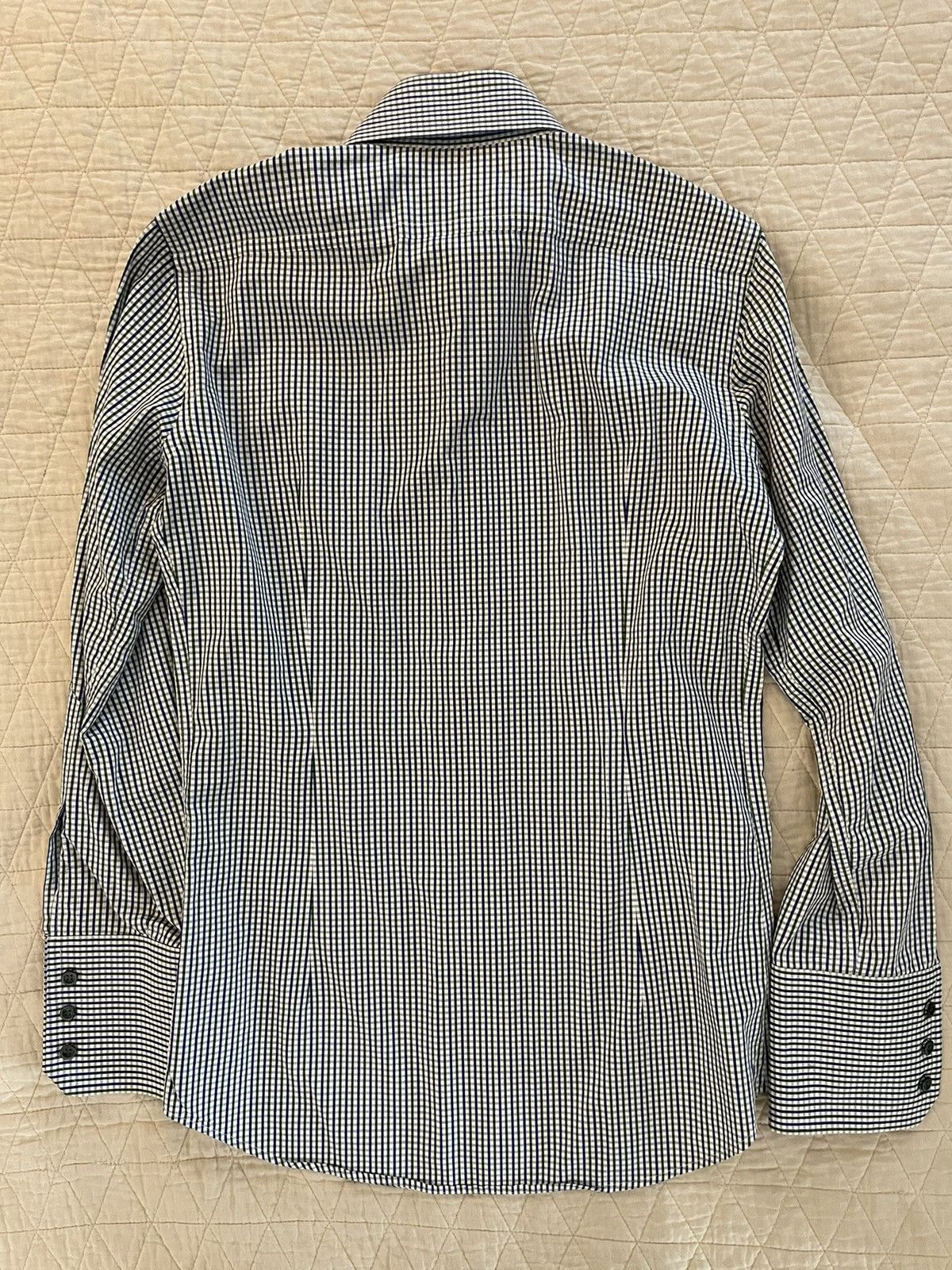 Small Check Print Spread Collar Shirt
