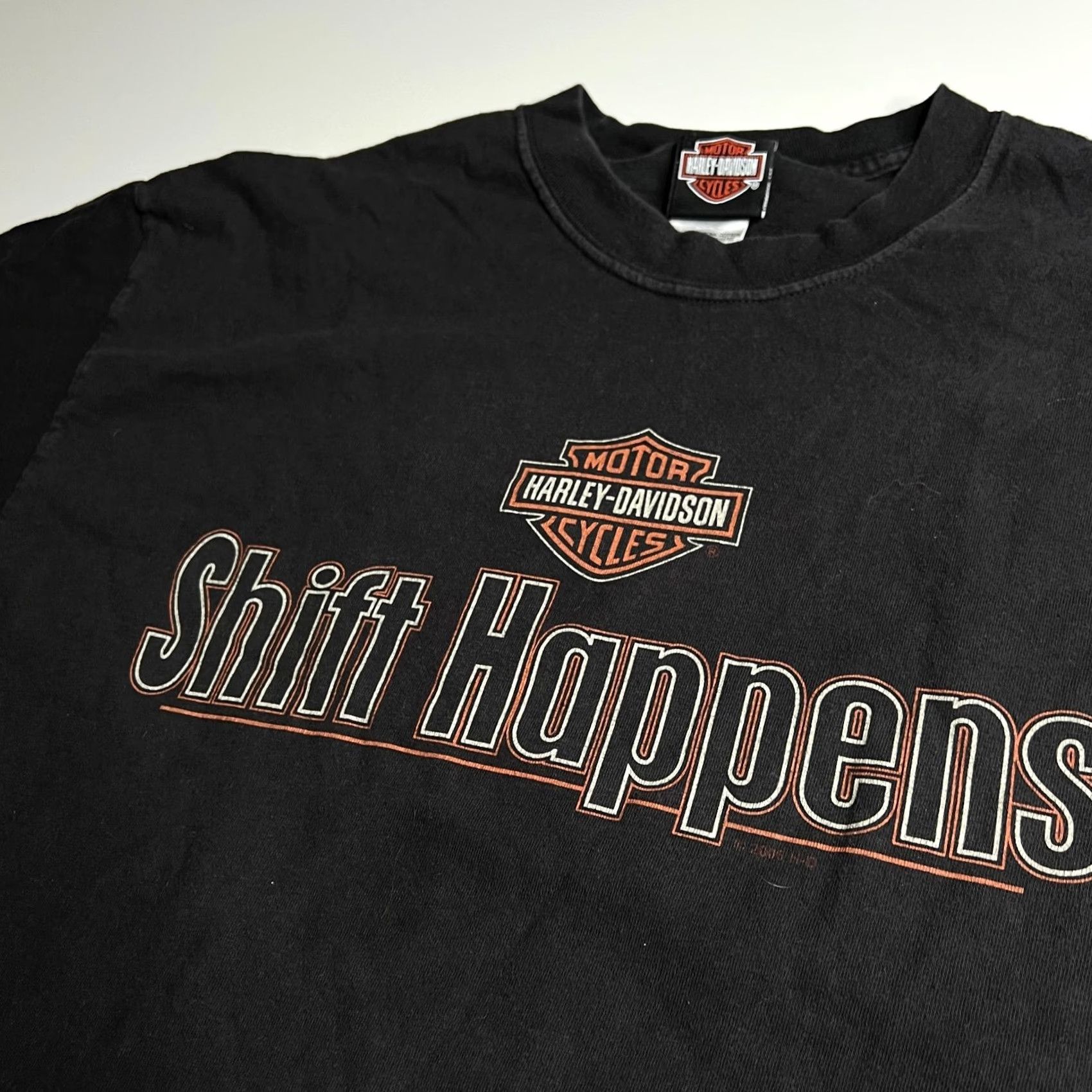 Harley Davidson VINTAGE Harley-Davidson T-Shirt Black XL Shift Happens Made in USA 2007 Men Short Sleeve Cotton Mens XS? Size US XL / EU 56 / 4 - 3 Thumbnail
