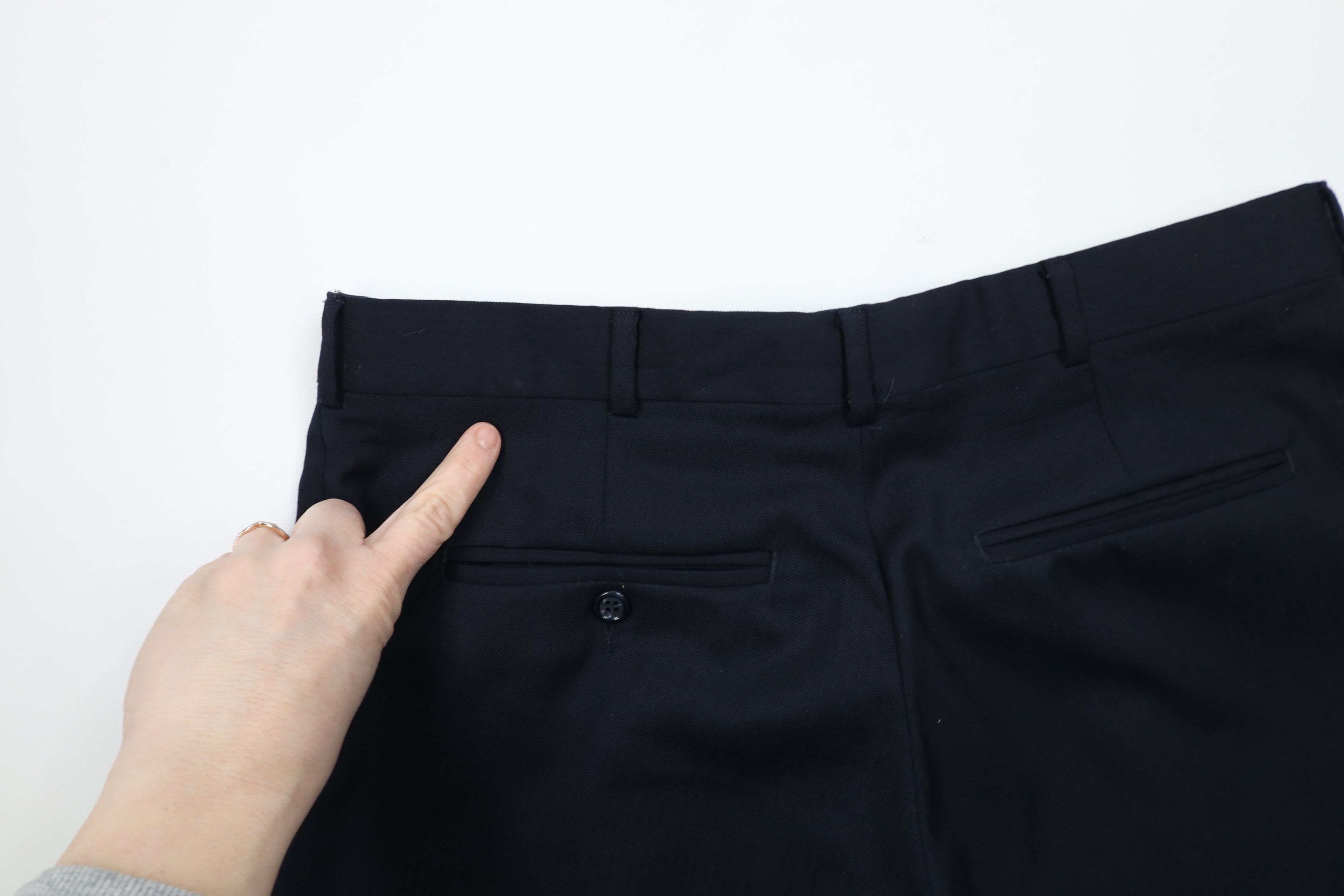 Vintage Vintage 90s Streetwear Herringbone Wool Wide Leg Chino Pants Size US 32 / EU 48 - 13 Thumbnail
