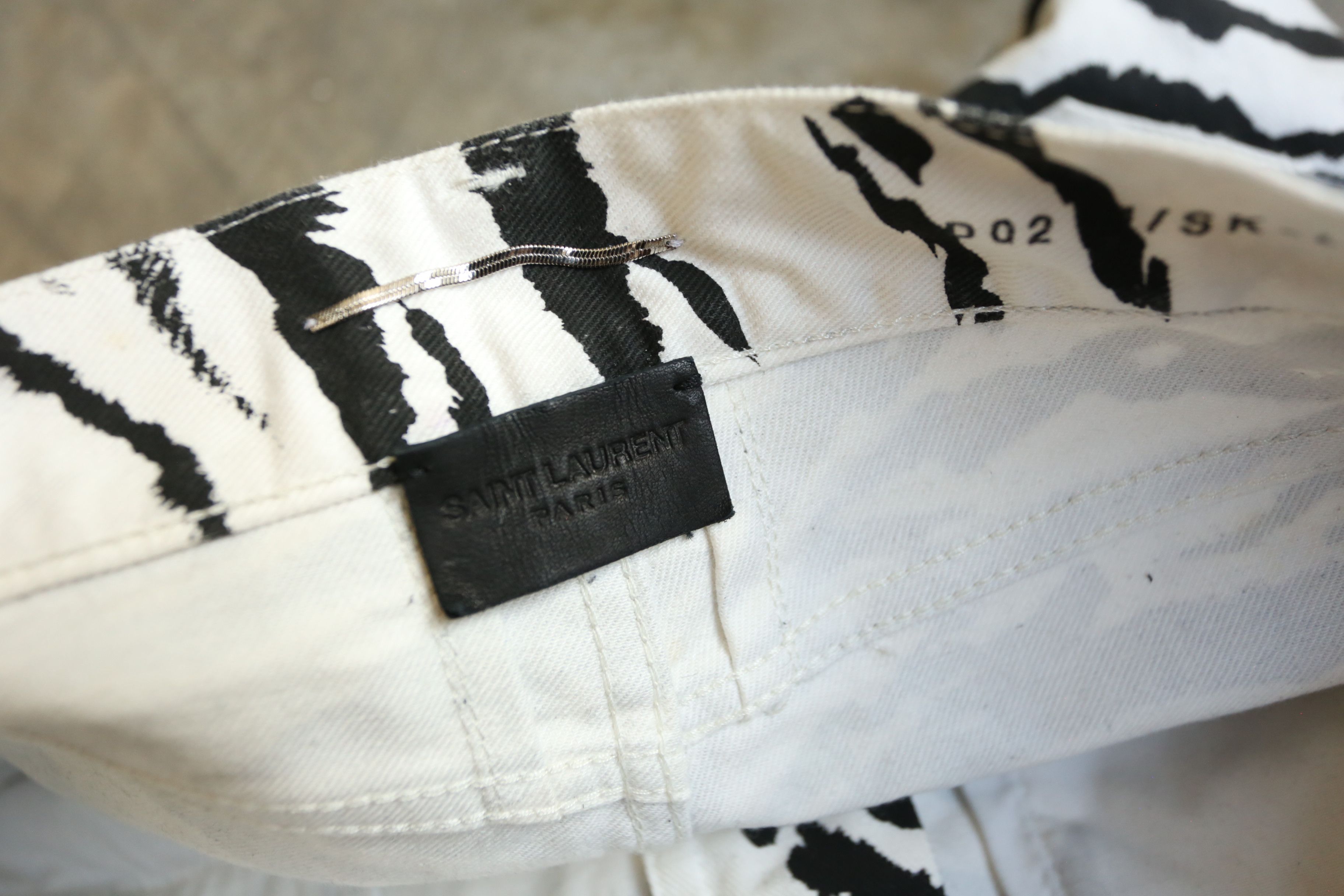 Saint Laurent Paris SLP - Hedi Slimane - S/S 14 - D02 Zebra-Print Denim Jean Size US 30 / EU 46 - 4 Thumbnail