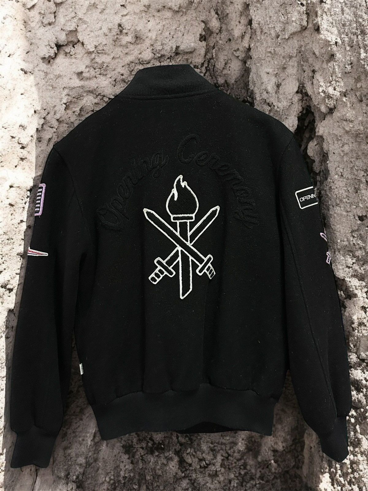 Opening Ceremony Opening Ceremony Black Varsity Jacket Multi Patch Women’s Size S / US 4 / IT 40 - 2 Thumbnail