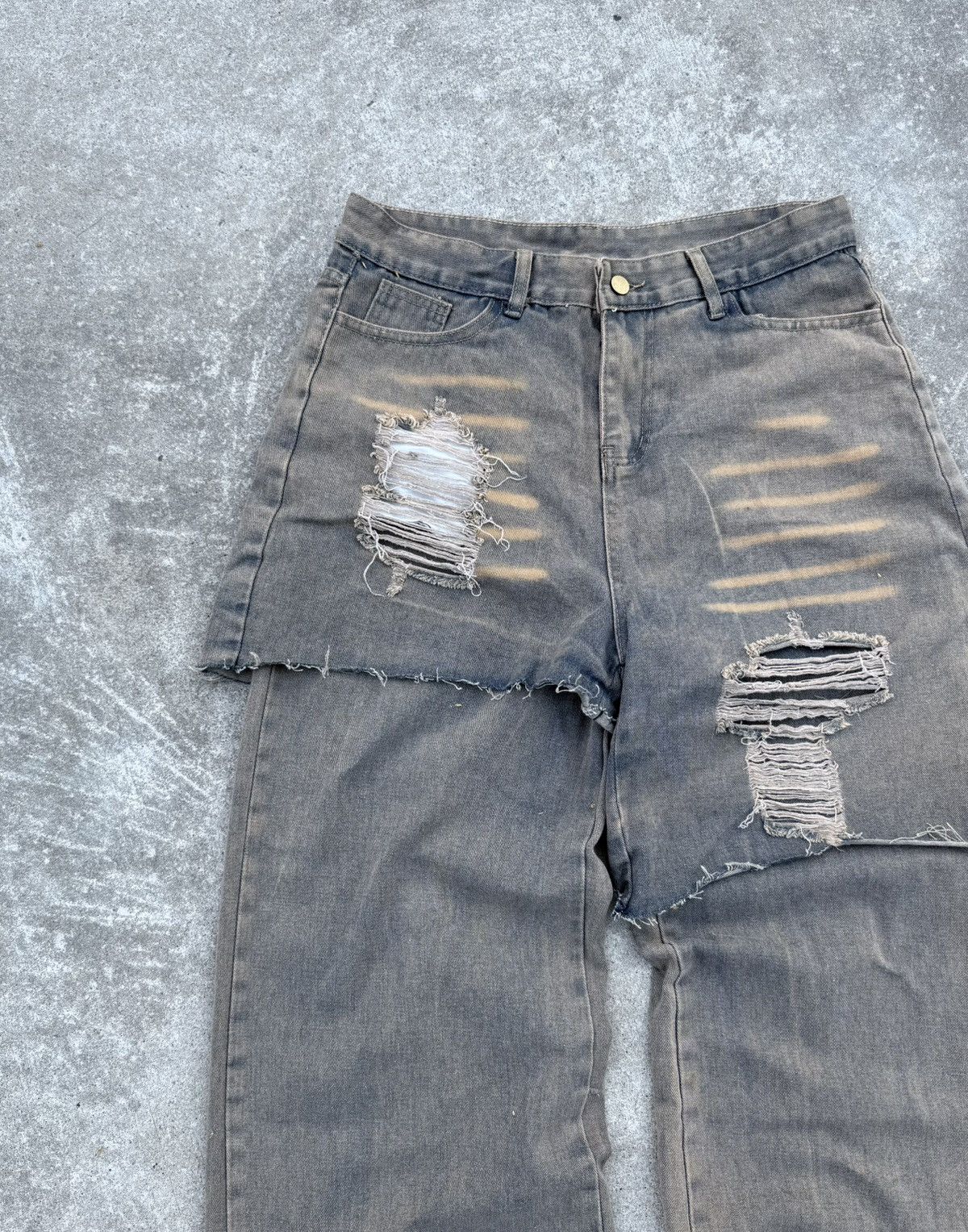 Other Vintage Y2K avantgarde streetwear wide buggy track jeans Size US 34 / EU 50 - 6 Thumbnail