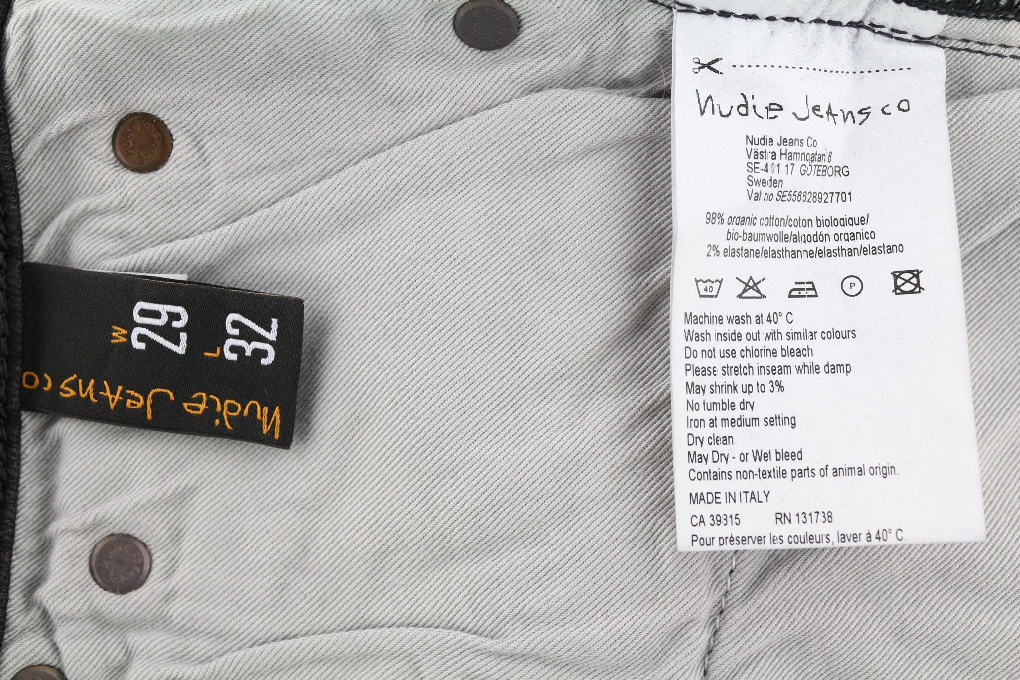 Nudie Jeans SKINNY LIN USED BLACK W29/L32 Organic Cotton Jeans 80432 Size US 29 - 6 Thumbnail