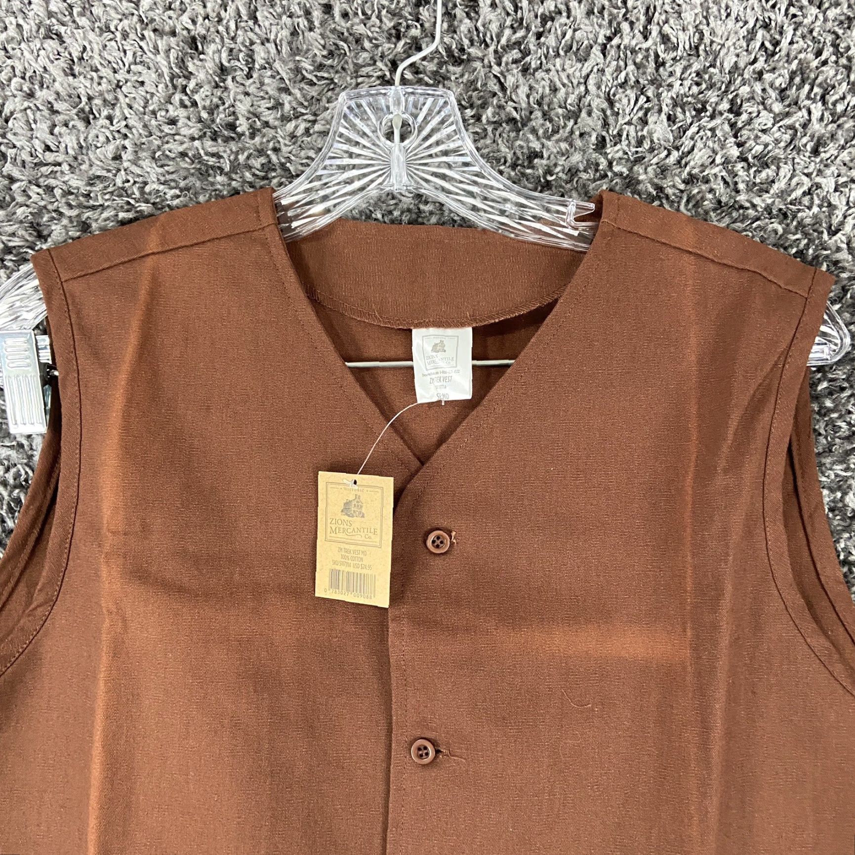 Vintage NEW Zion Mercantile Brown Trek Vest Men’s Medium Preshrunk 100% Cotton Size US M / EU 48-50 / 2 - 4 Thumbnail