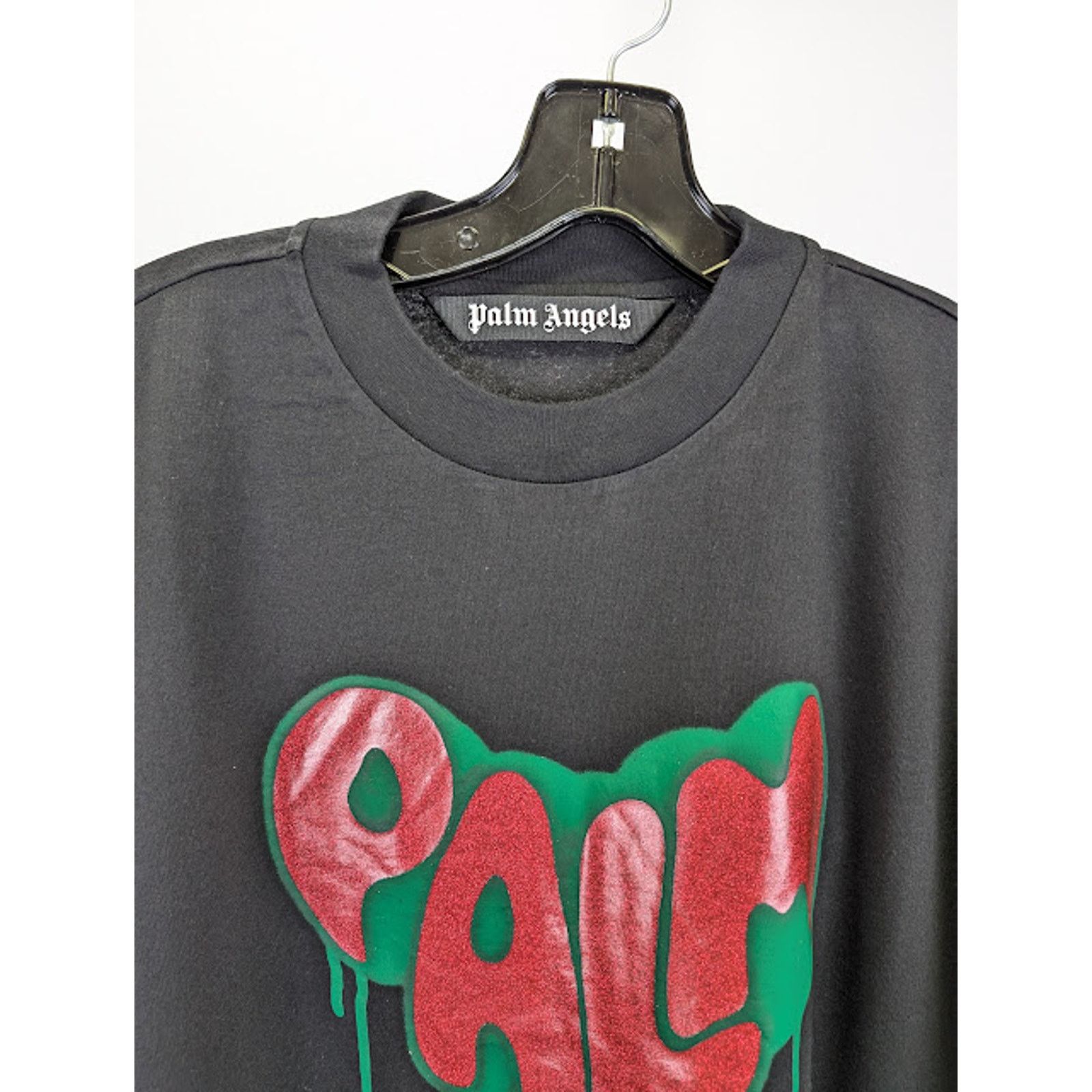 Palm Angels o1rshd1 Spray Heart Loose T-Shirt in Black / Fuchsia L Size US L / EU 52-54 / 3 - 3 Thumbnail