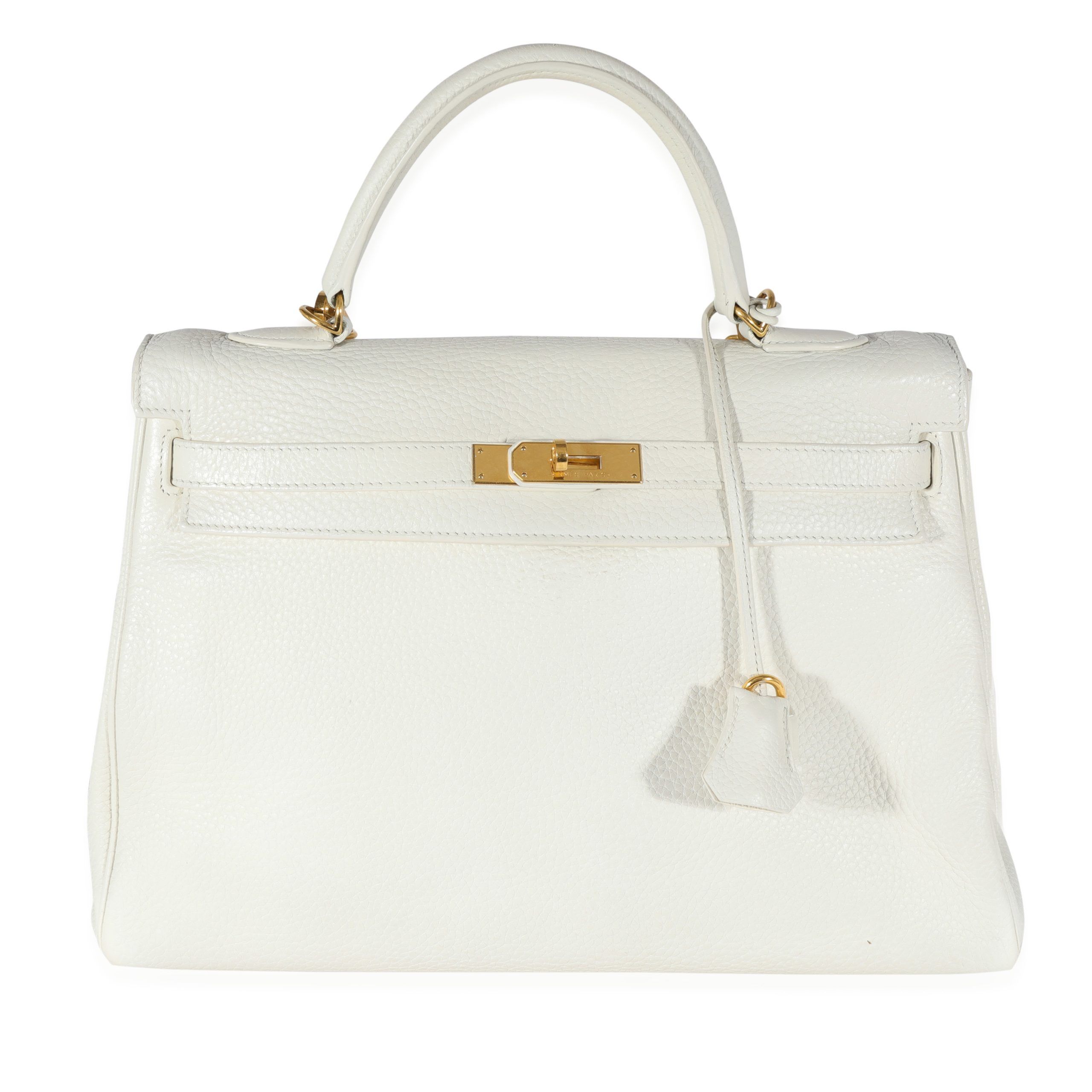 image of Hermes White Clémence Retourne Kelly 35 Ghw, Women's