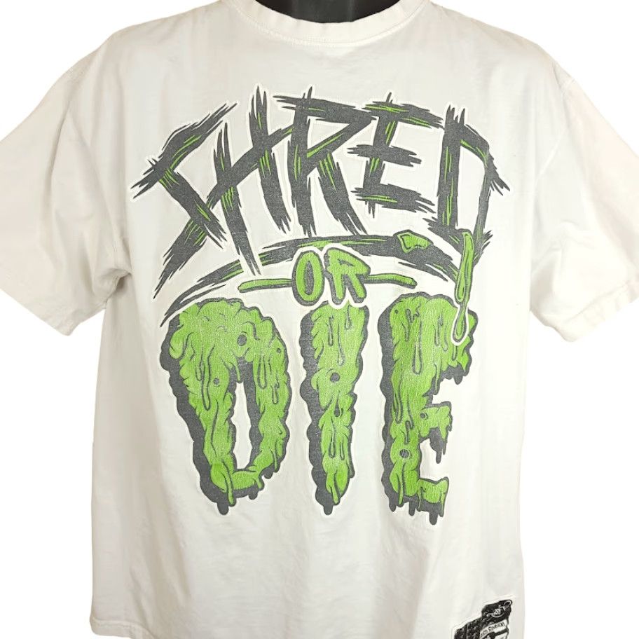 Vintage Shred Or Die T Shirt Skate Snowboard Skateboarding Tall T Productions Mens XL White Cotton Graphic Tee Mens Size US XL / EU 56 / 4 - 2 Thumbnail