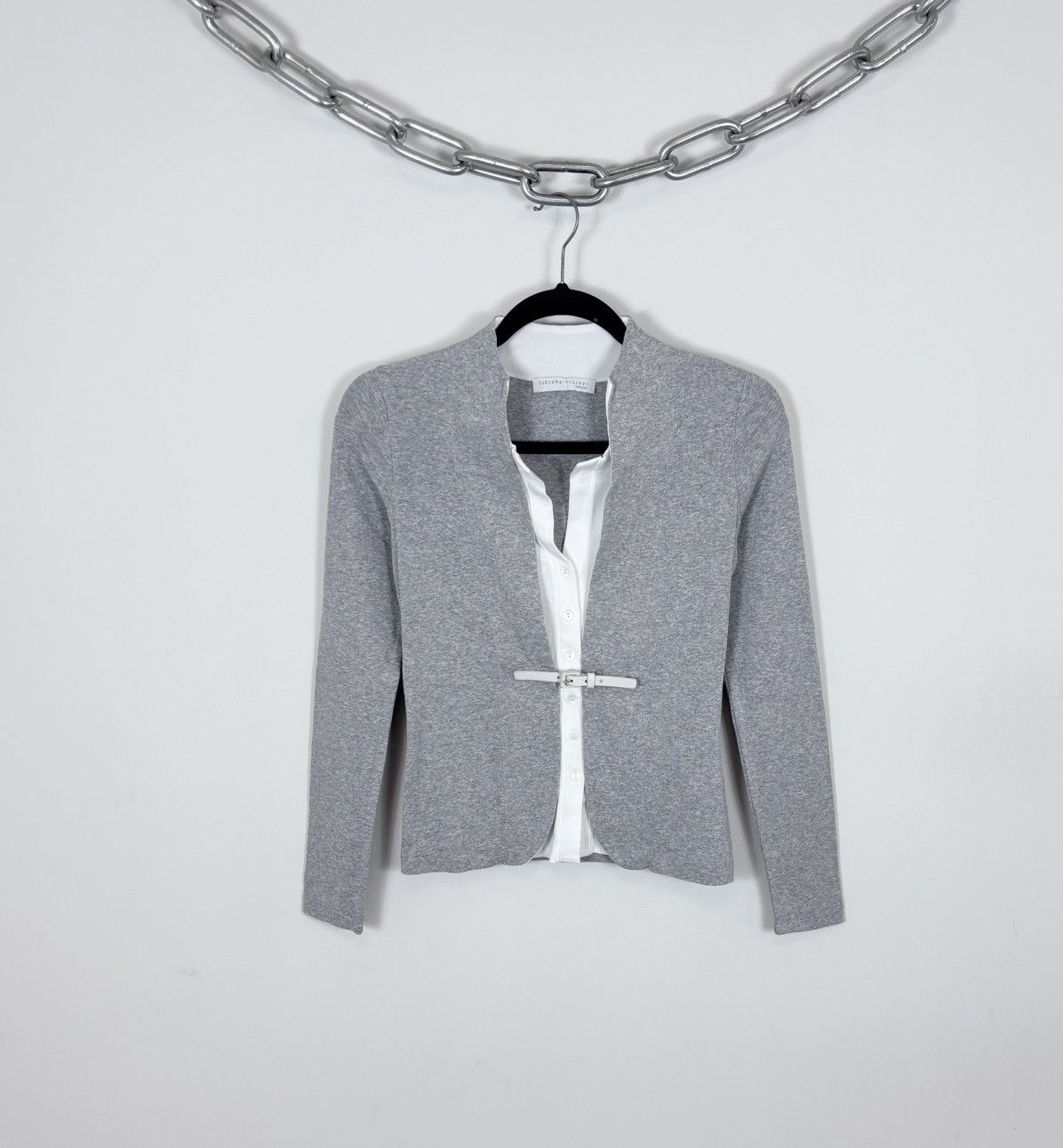 Fabiana Filippi Fabiana Filippi Women’s Belted Gray Collarless Jacket Size XS / US 0-2 / IT 36-38 - 1 Thumbnail