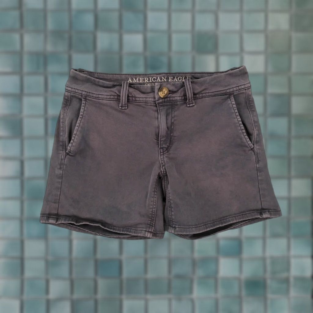American Eagle Outfitters American Eagle Shorts Womens 0 Flat Front Chino Midi Super Stretch X Blue Size 25" / US 0 / IT 36 - 1 Thumbnail