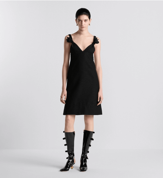 Dior o1w1db11225 451R15 Flared Mini Dress in Black Size L / US 10 / IT 46 - 4 Thumbnail