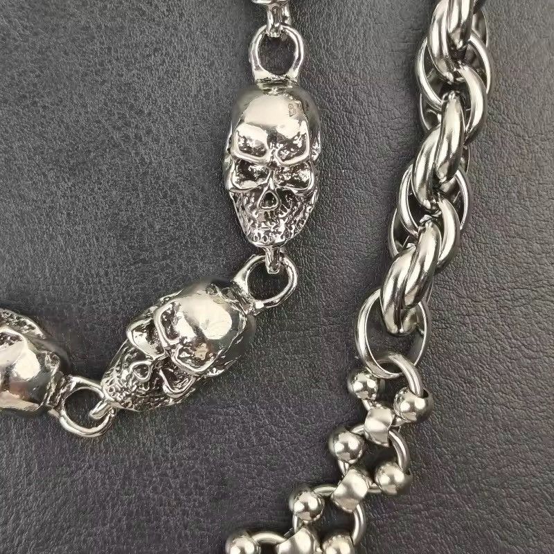 Other Gothic Punk Skulls Stainless Steel Beads Skeleton Chain Size ONE SIZE - 8 Thumbnail