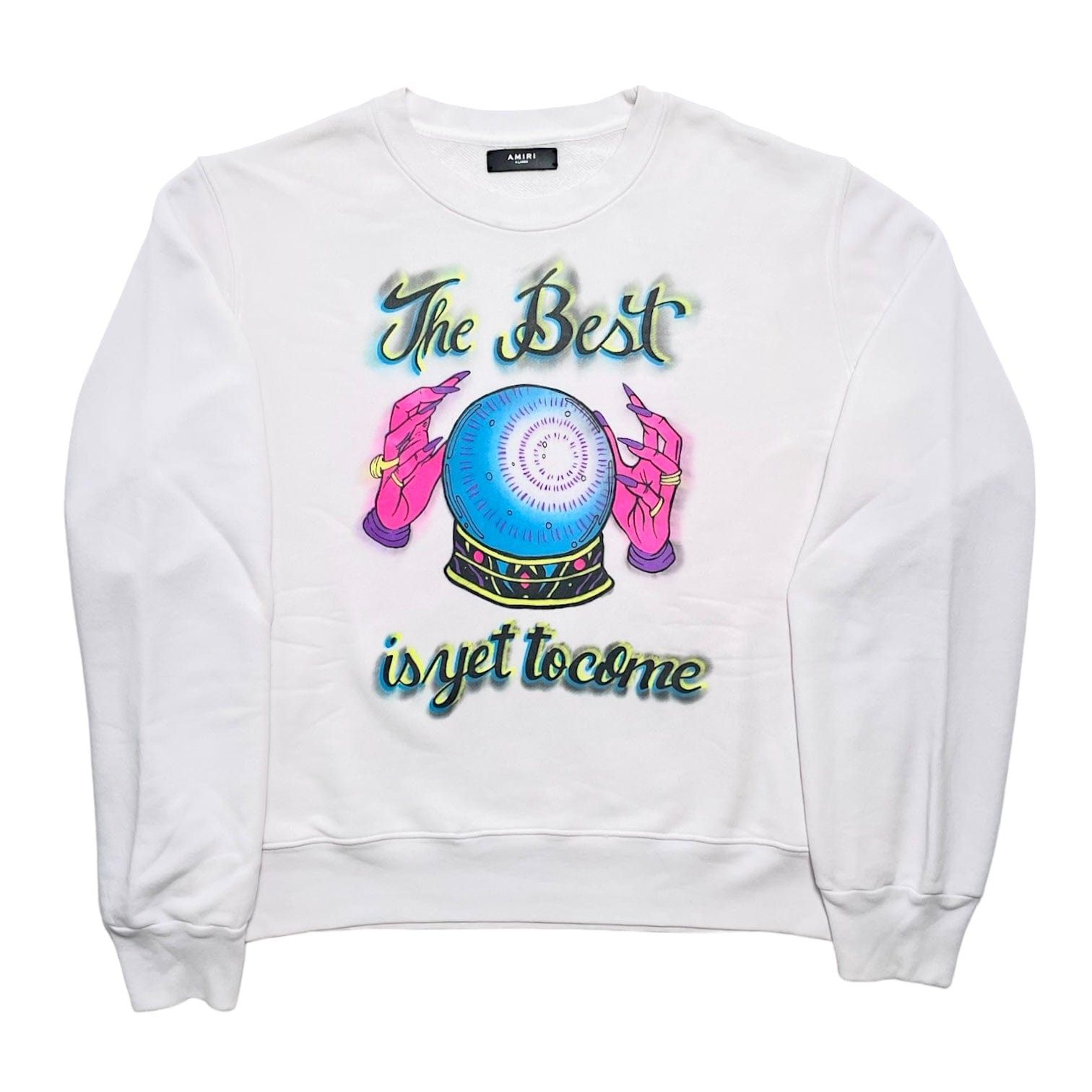Amiri Amiri The Best To Come Crystal Ball Crewneck Sweatshirt Whit Size US XL / EU 56 / 4 - 1 Thumbnail