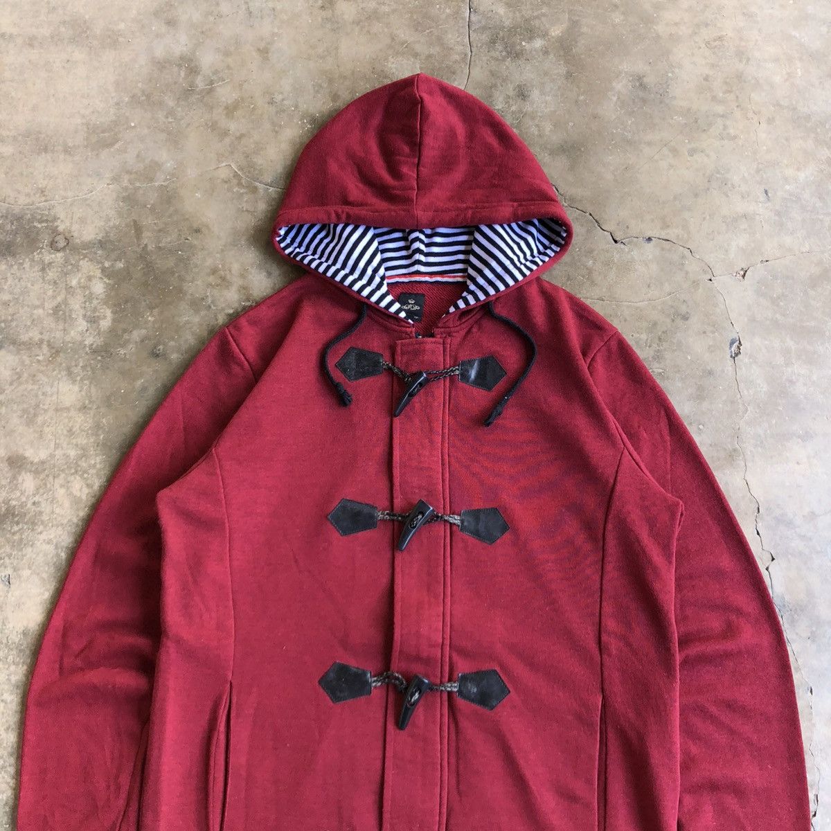Japanese Brand 2000s Sematic Design Duffle Ziphoodie Jacket Red Maroon Lgb Size US M / EU 48-50 / 2 - 2 Thumbnail