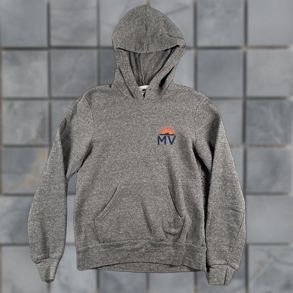 Faherty Faherty Hoodie Mens Pullover Light Weight Gray Cotton Knit Logo Vintage No Drawstring M Size US M / EU 48-50 / 2 - 1 Thumbnail