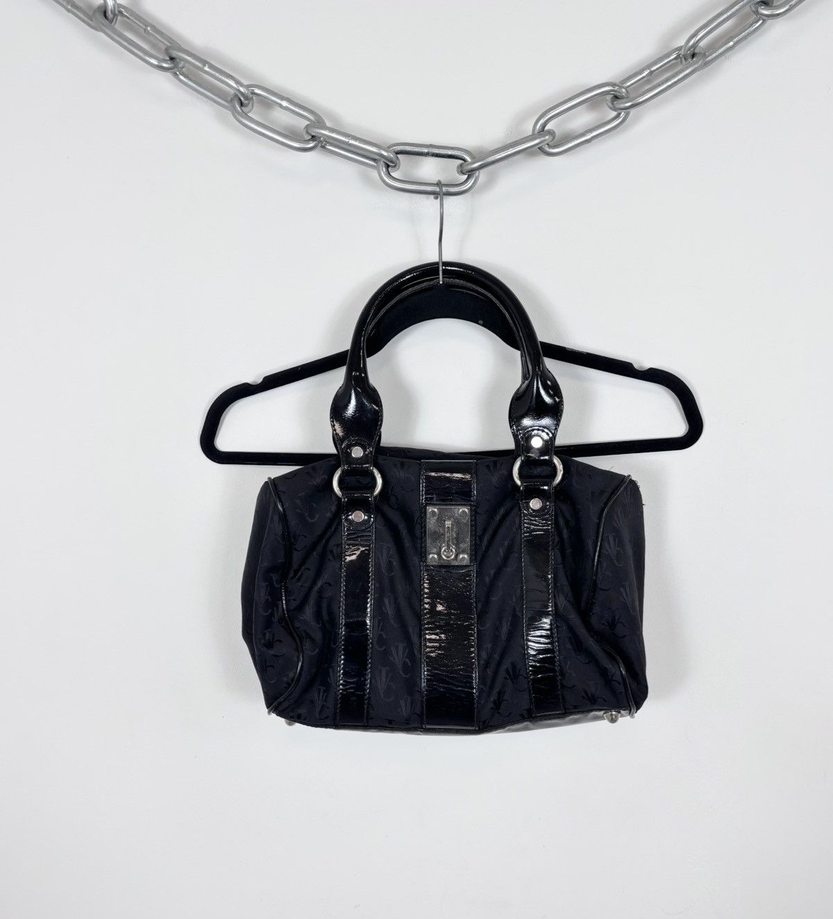 Versace Jeans Couture Versace Jeans Couture Black VJC Monogram Tote Handle Bag Size ONE SIZE - 1 Thumbnail