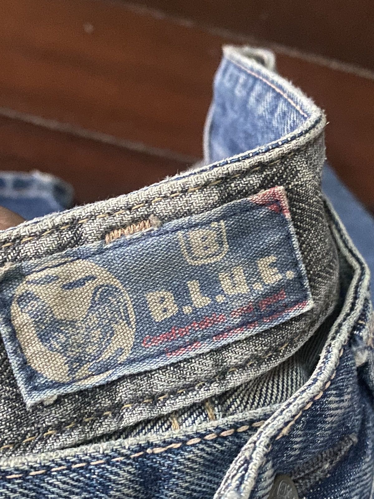 Blue Blue Japan FIRE 🔥 BLUE BLUE JAPAN SASHIKO BORO STITCH DISTRESSED Size US 32 / EU 48 - 17 Thumbnail