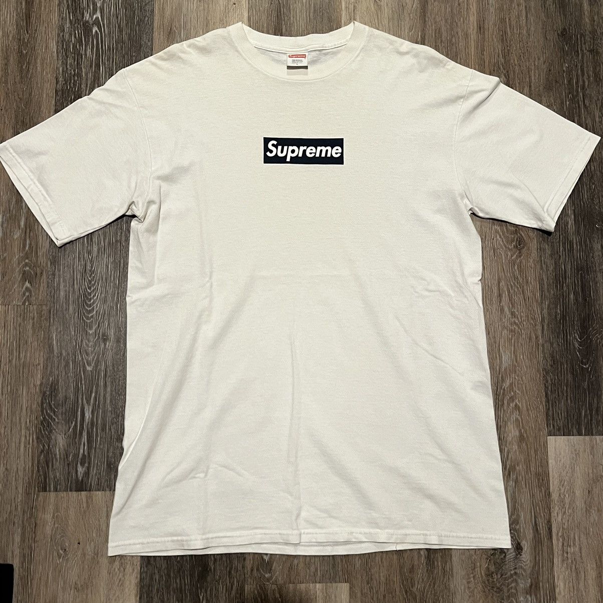 Supreme Supreme Navy Box logo Tee navy on white Bogo t shirt Size US L / EU 52-54 / 3 - 12 Thumbnail