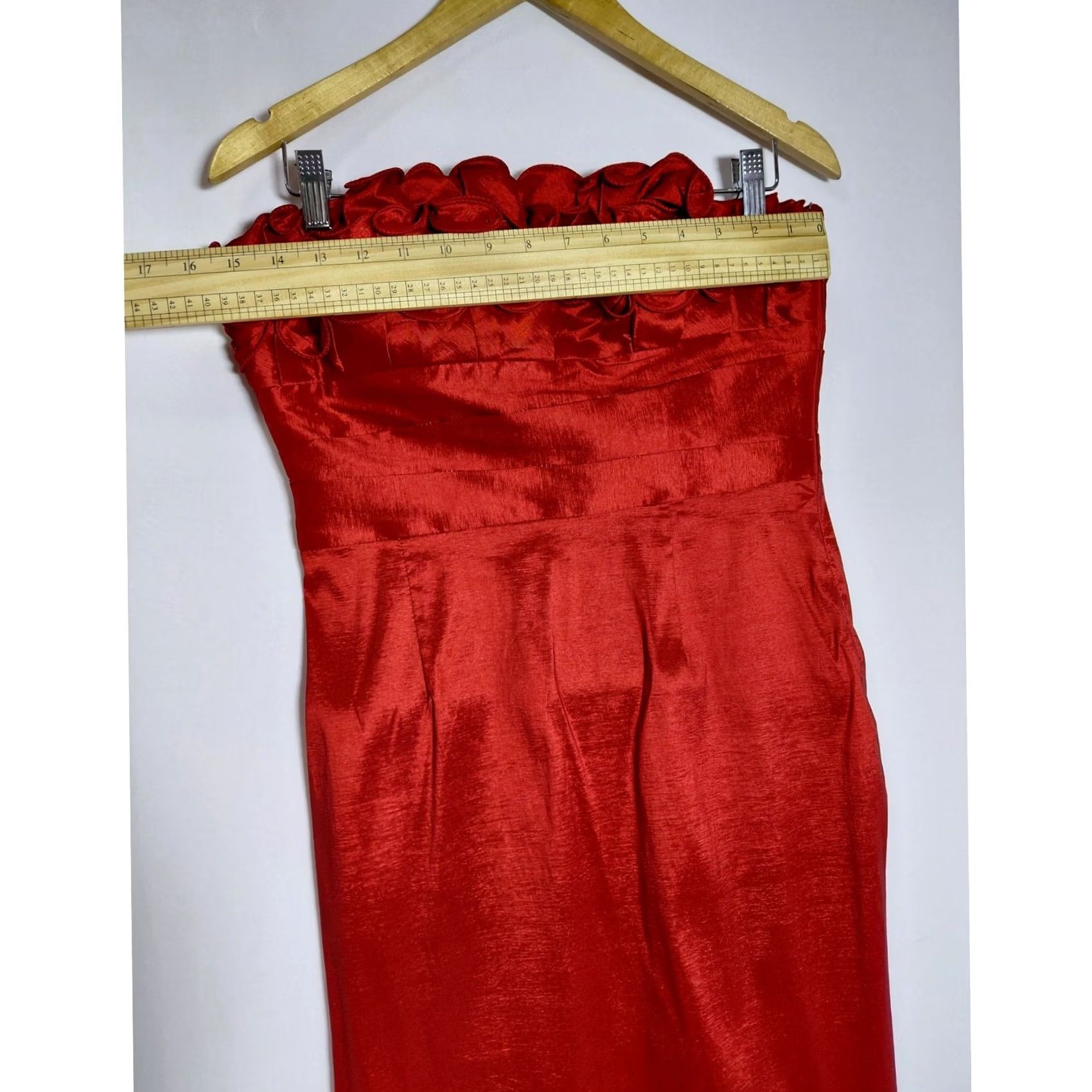 Vintage Calvin Klein Red Strapless Dress Solid Sleeveless Knee Length Women Size 6 Size M / US 6-8 / IT 42-44 - 6 Thumbnail