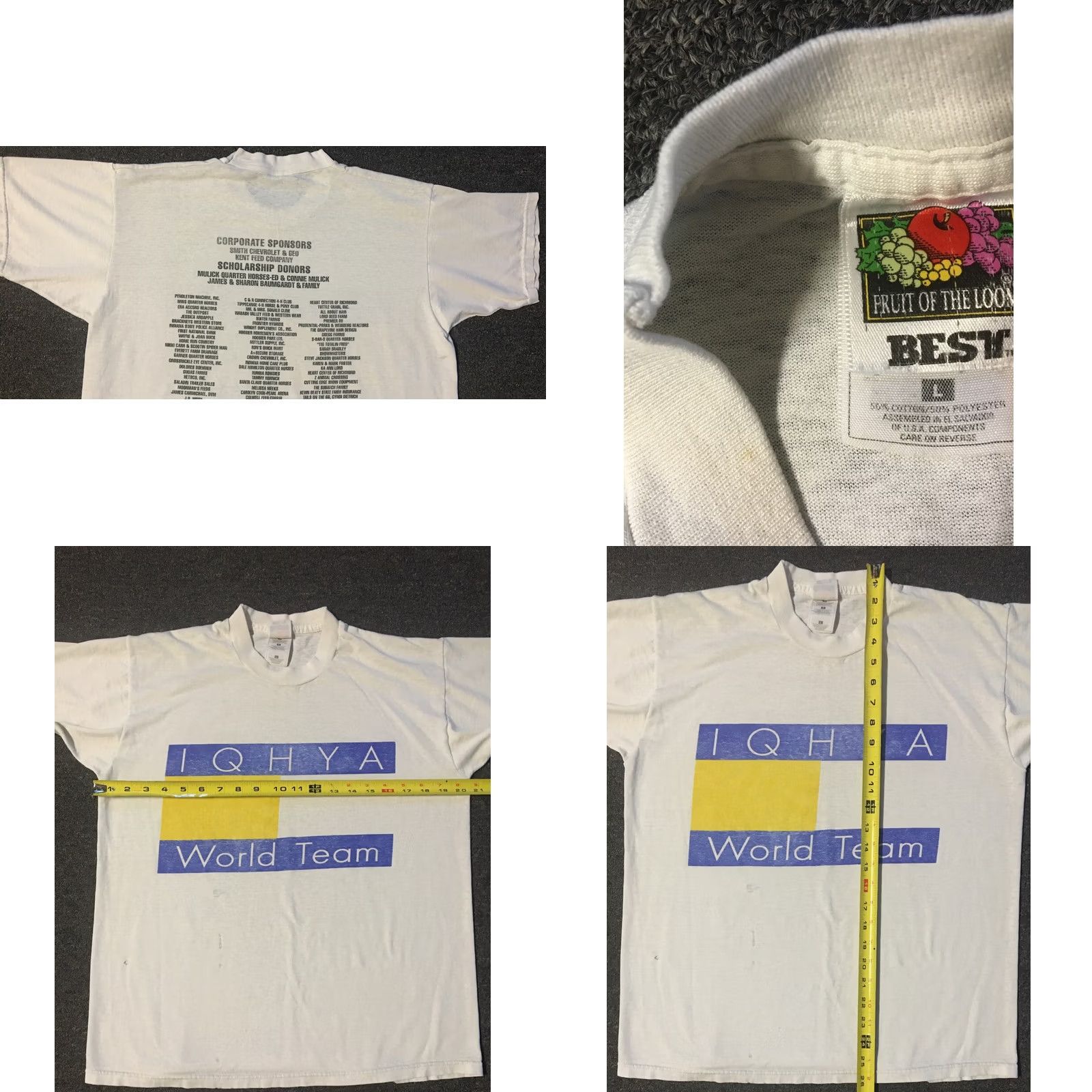 Vintage VINTAGE IQHYA Quarter Horse Racing World Team Tommy Flag faded shirt M White Cowboy Grunge Rap Mens Shirt Size US M / EU 48-50 / 2 - 8 Thumbnail