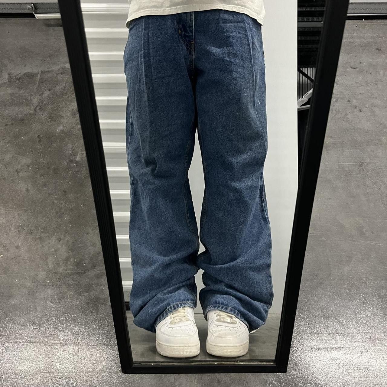 Japanese Brand × Vintage Vintage Y2K Super Baggy Wideleg Meidum Wash Denim Jeans! Size US 38 / EU 54 - 1 Thumbnail