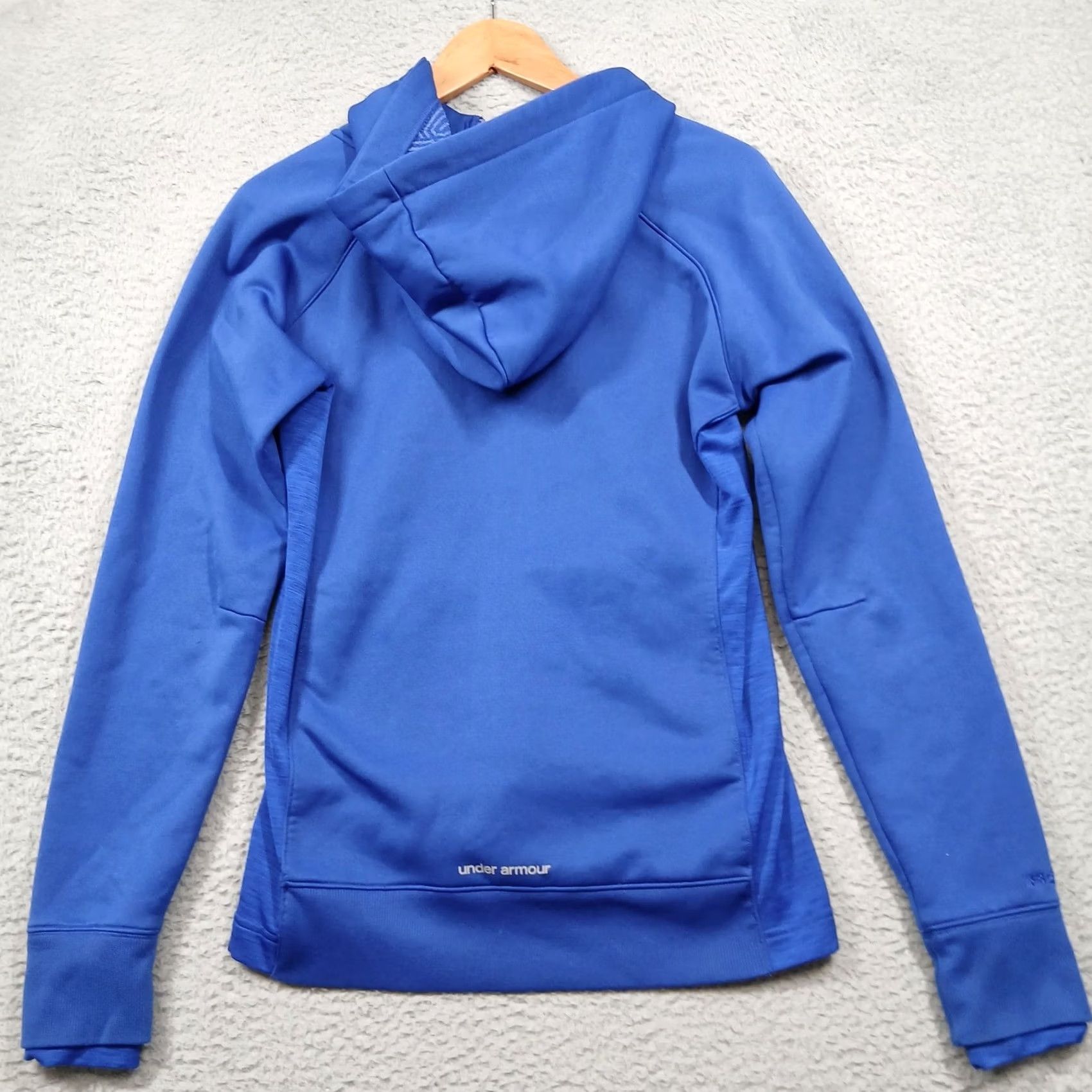 Under Armour Under Armour ColdGear Hoodie Women M Blue Full Zip Fitted Active Jacket Size M / US 6-8 / IT 42-44 - 2 Thumbnail