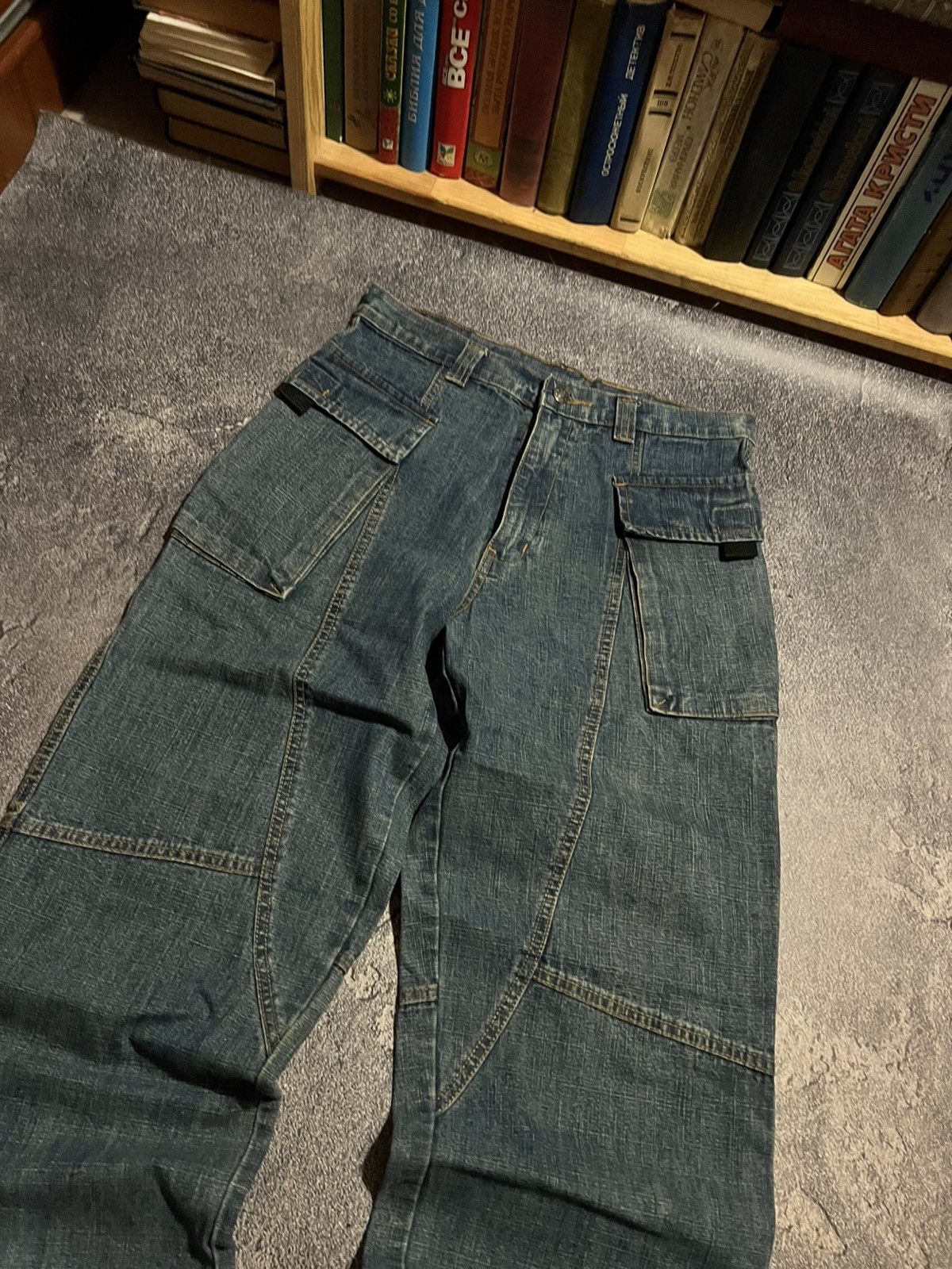 Vintage Baggy Workwear Washed Distressed Jeans / Avan Garde Y2K Size US 30 / EU 46 - 2 Thumbnail