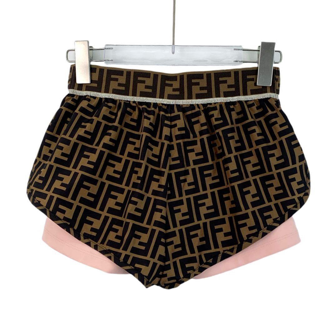 Fendi Fendi Brown Monogram Print Faux Two-Piece Casual Shorts (Siz Size 36" / US 14 / IT 50 - 6 Thumbnail