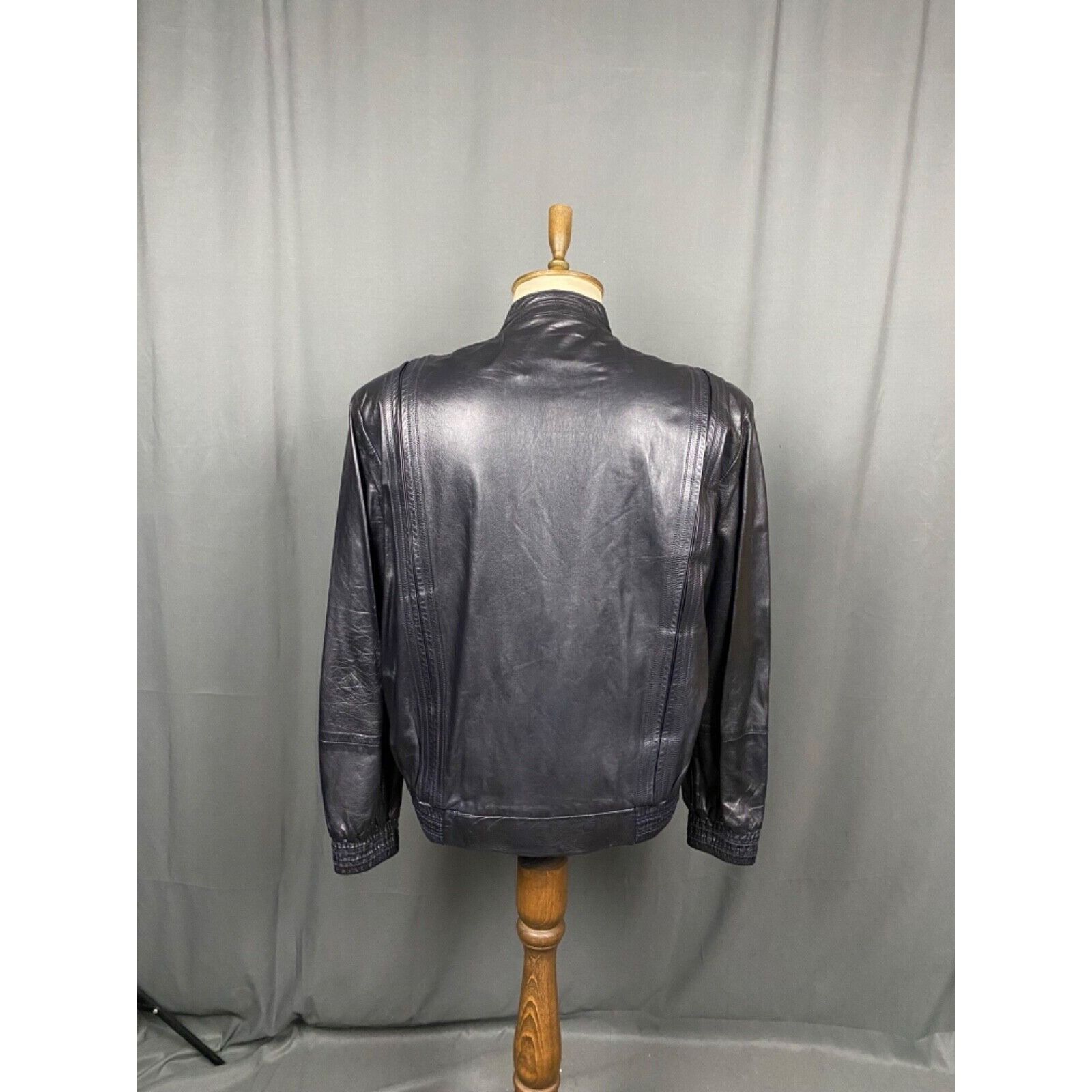 Zilli Zilli Men's Blue Leather Silk Paisley Lining Bomber Jacket S Size US L / EU 52-54 / 3 - 7 Thumbnail
