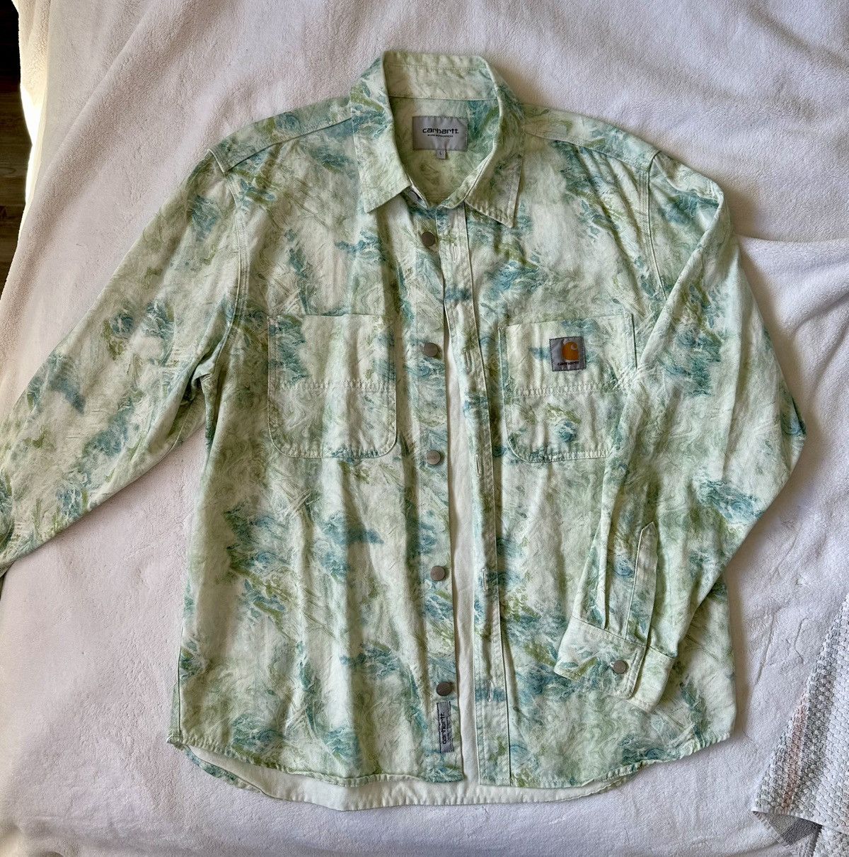 Carhartt Wip Carhartt WIP L/S Marble Shirt / shirt jac Size US L / EU 52-54 / 3 - 1 Thumbnail