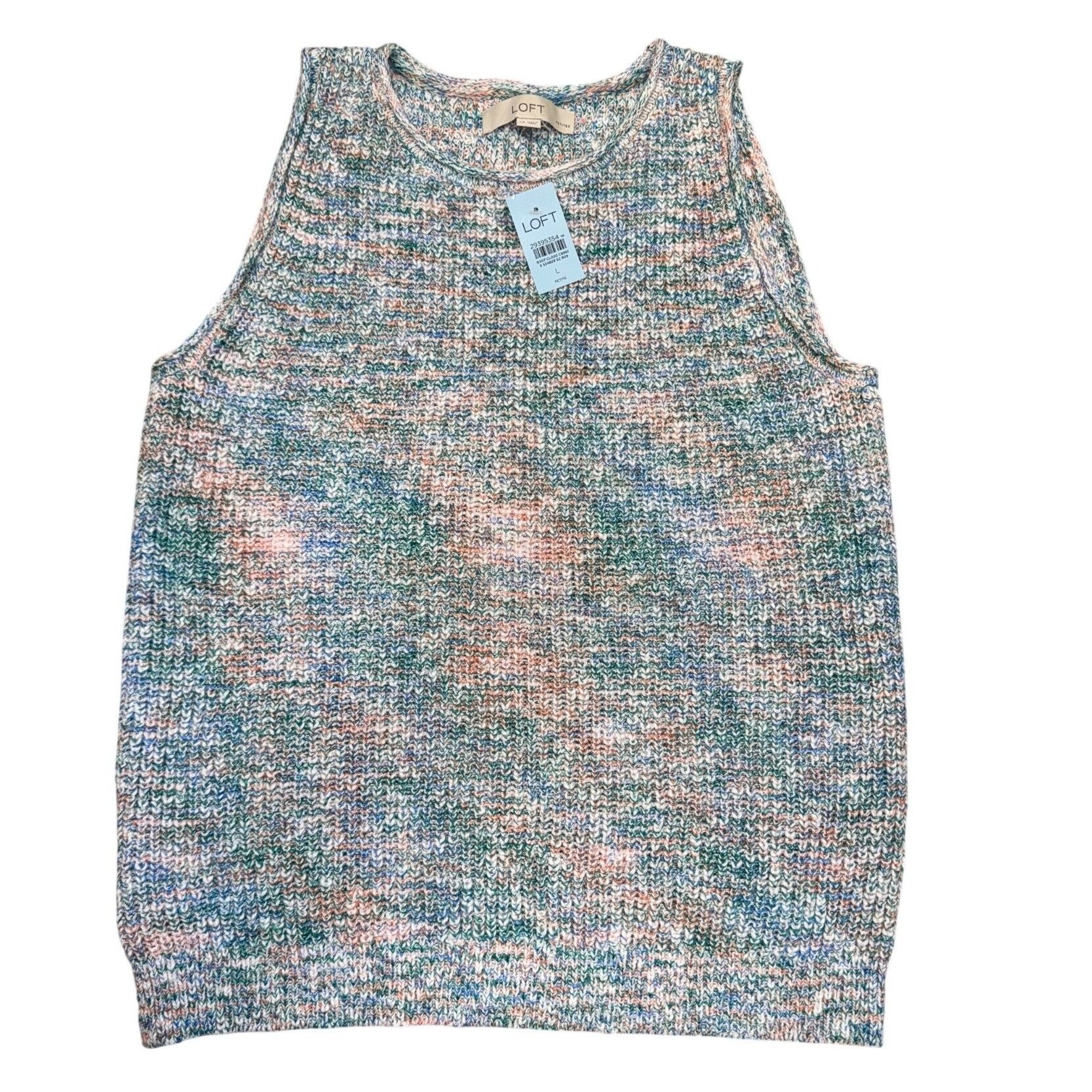 Loft Loft Multicolor Knit Tank Top Sleeveless Lightweight Size PL Size L / US 10 / IT 46 - 3 Thumbnail