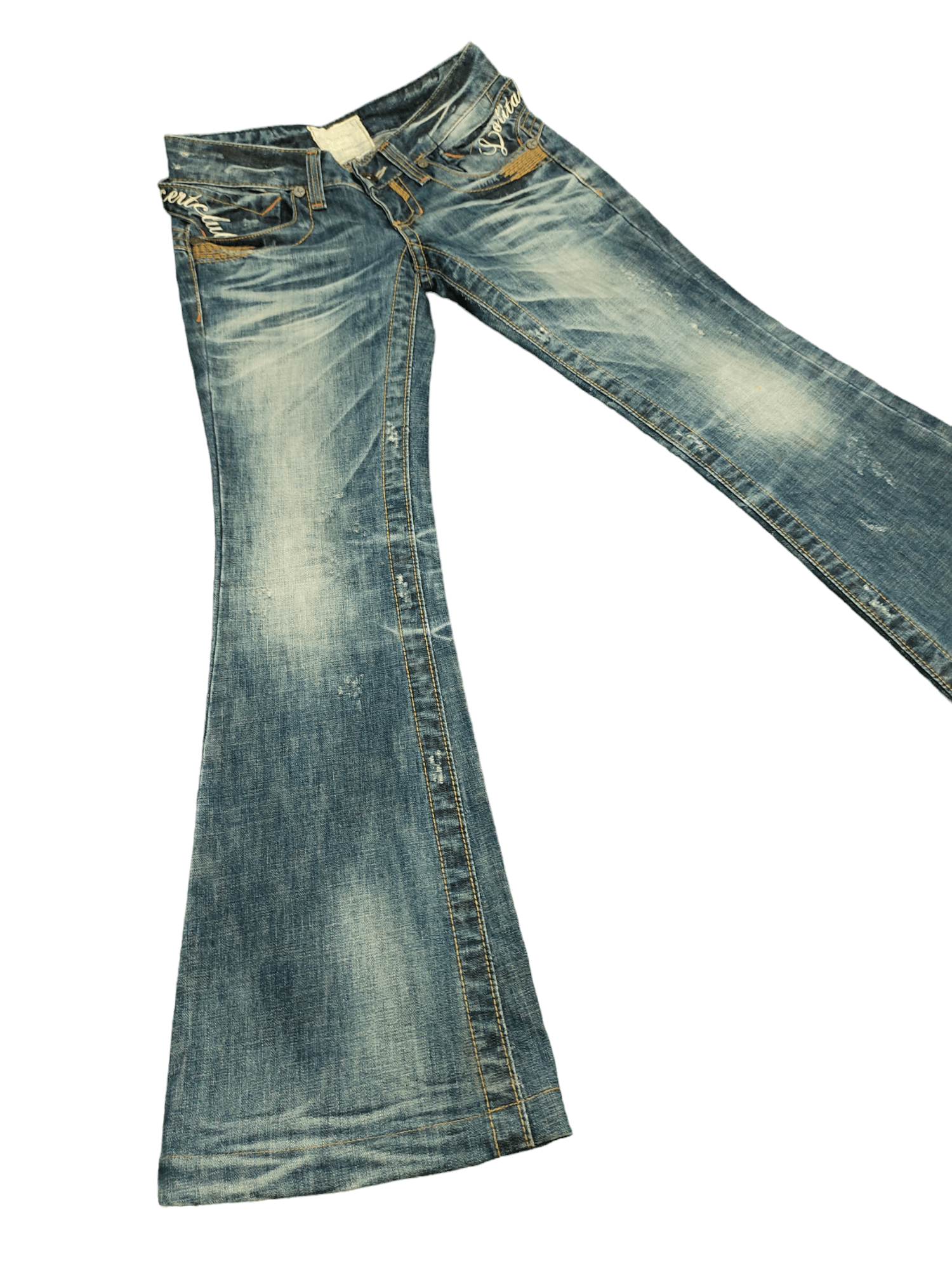 If Six Was Nine Flare Jeans Lolita Clawmark Distressed Denim Boot Cut Size US 27 - 14 Thumbnail