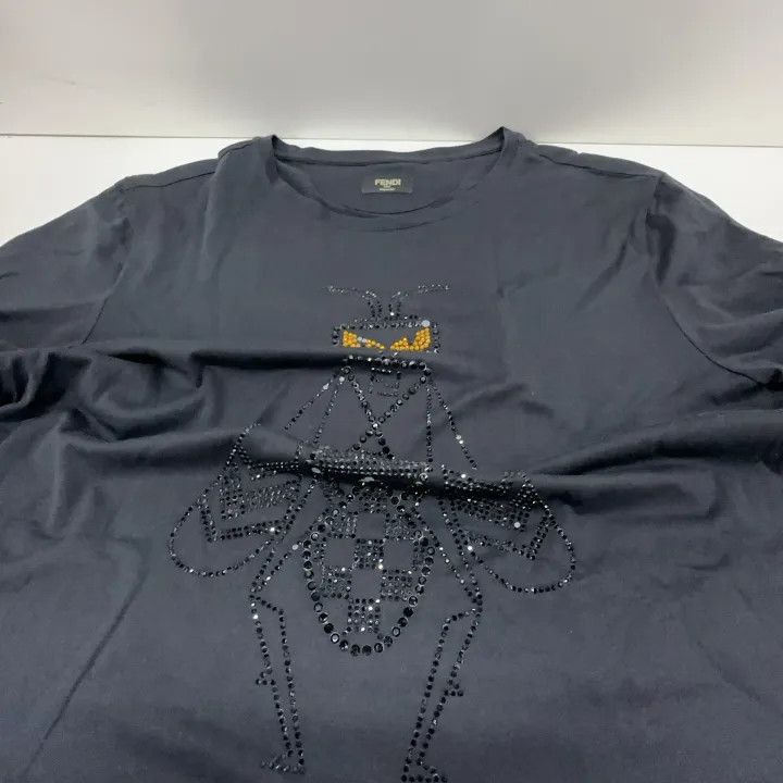 Fendi Fendi Black Rhinestone Pattern Short Sleeve T-Shirt -2507 Size US L / EU 52-54 / 3 - 5 Thumbnail