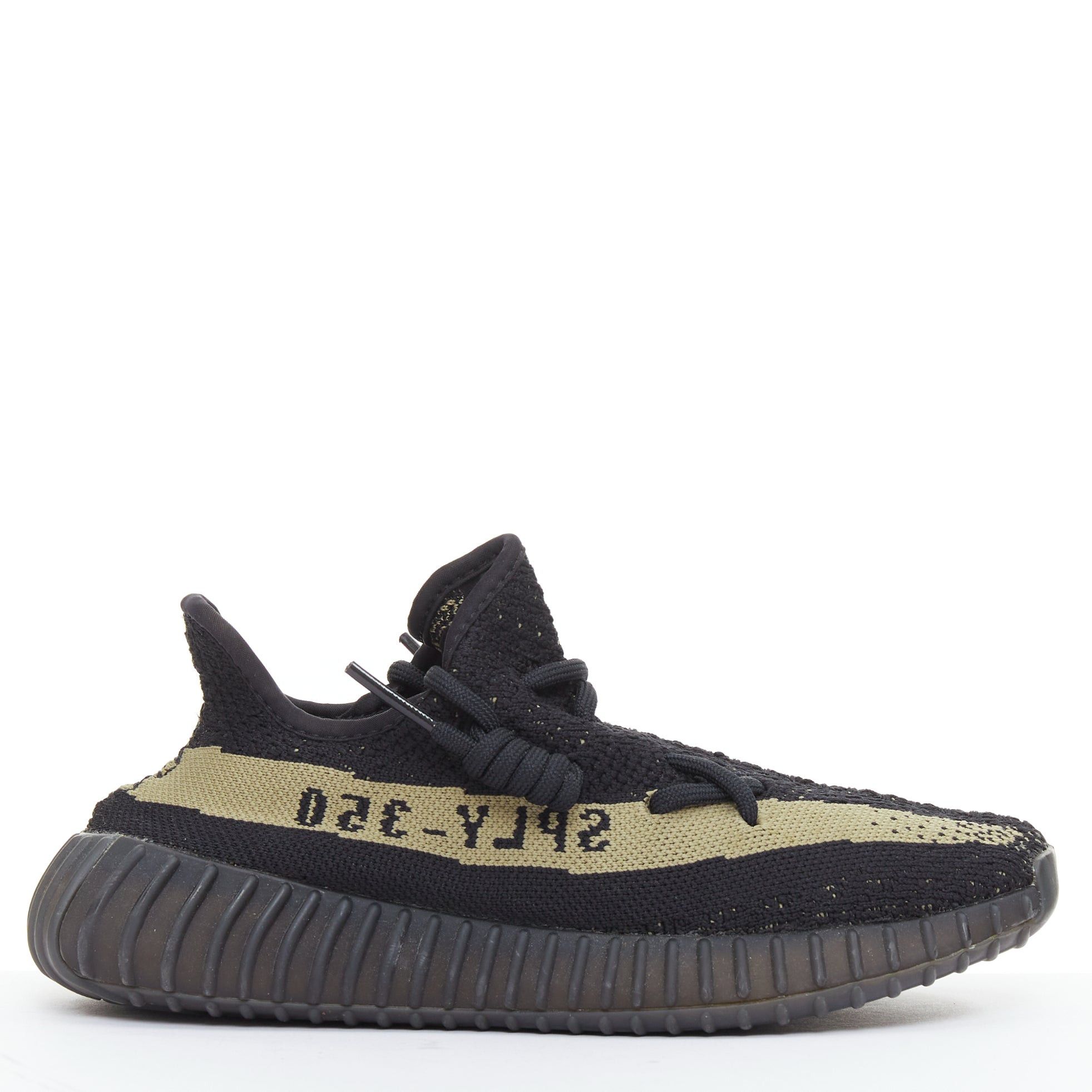 Yeezy YEEZY ADIDAS Boost 350 V2 black olive green colorblock knitted low top sneakers US4.5 Size US 4.5 / IT 34.5 - 1 Thumbnail