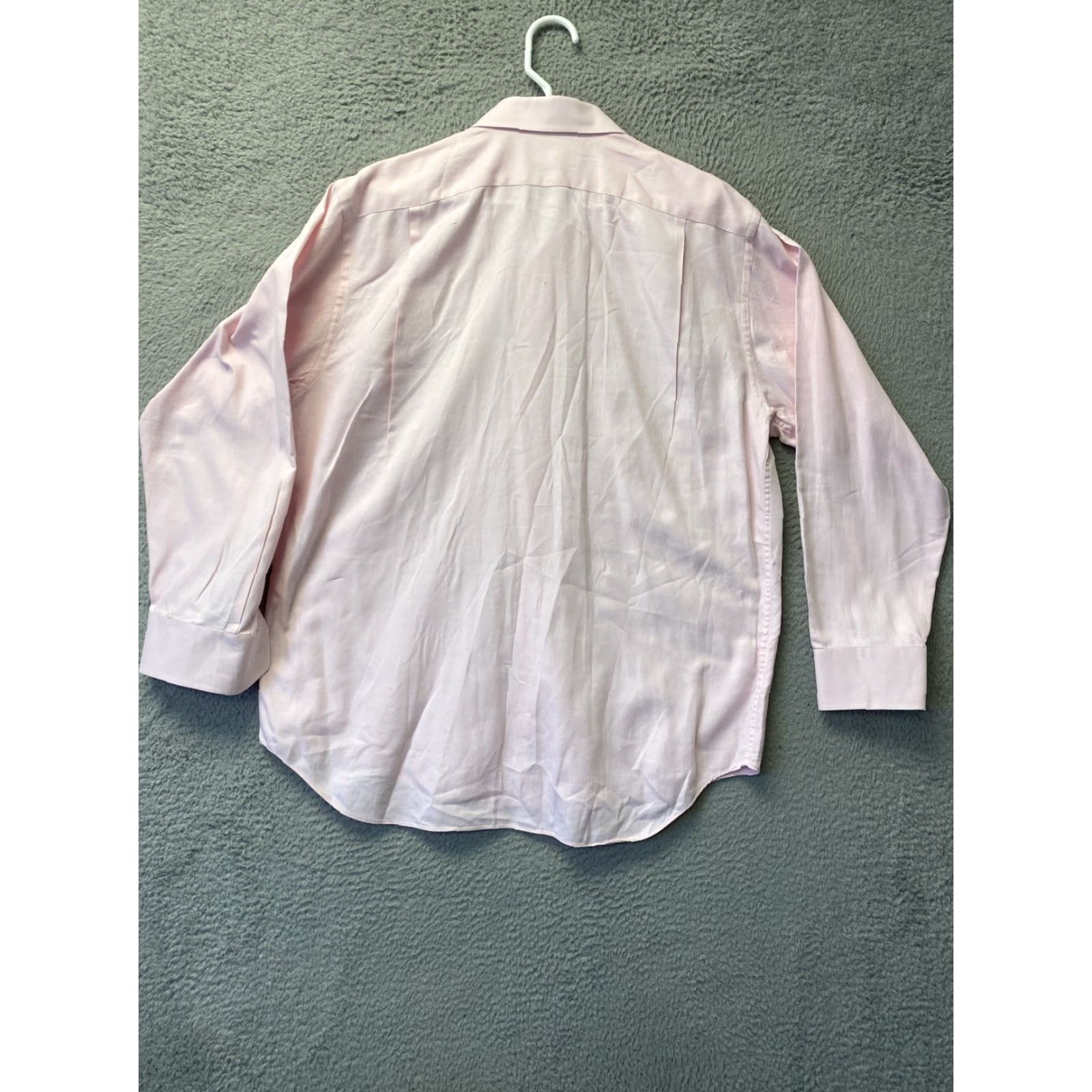 Lorenzo Uomo Lorenzo Uomo Dress Shirt Pink Men 17 34/35 Solid Long Sleeve Button 100% Cotton Regular Classic Designer Mens Size 46R - 7 Thumbnail