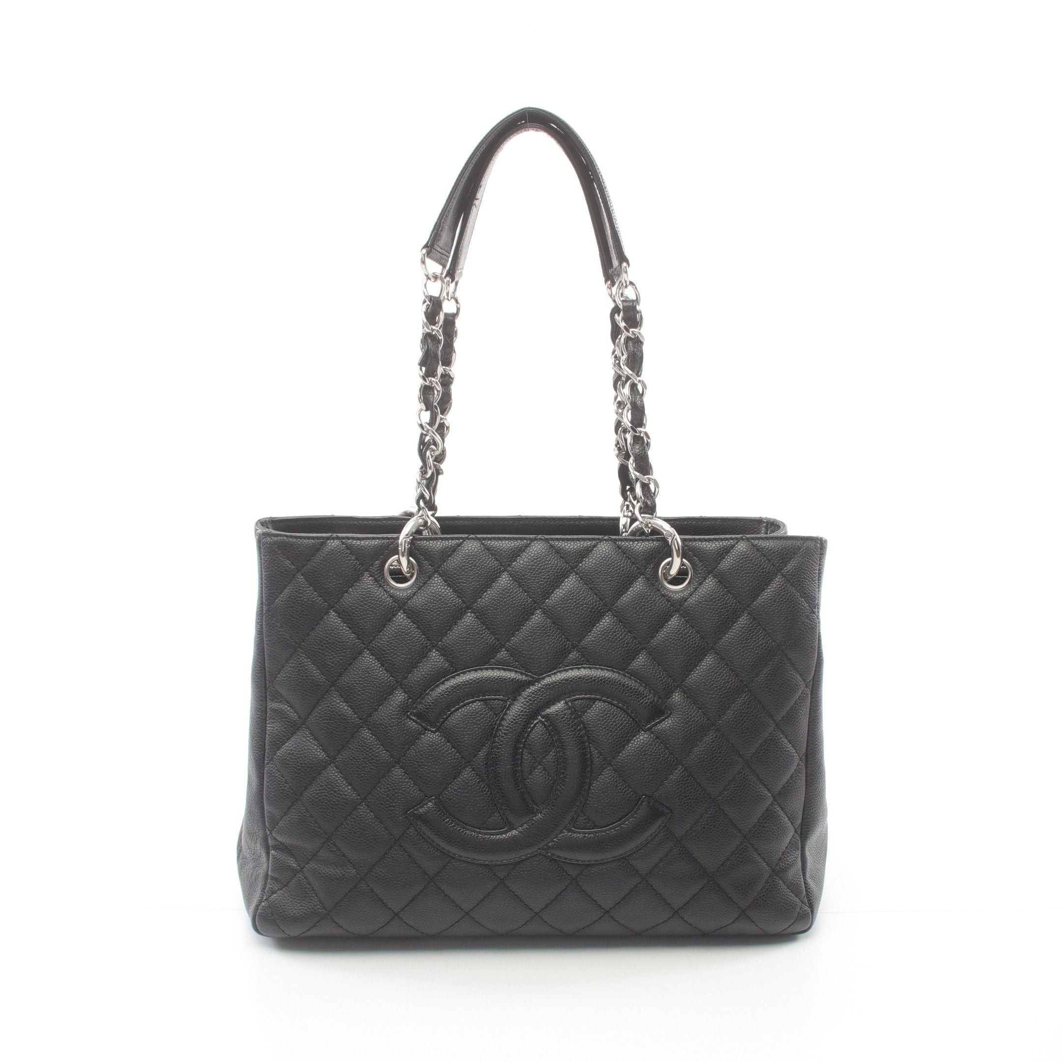Chanel Chanel Matelasse Grand Shopping Gst Chain Shoulder Bag Tote Caviar Skin Black Silver Hardware Size ONE SIZE - 1 Thumbnail