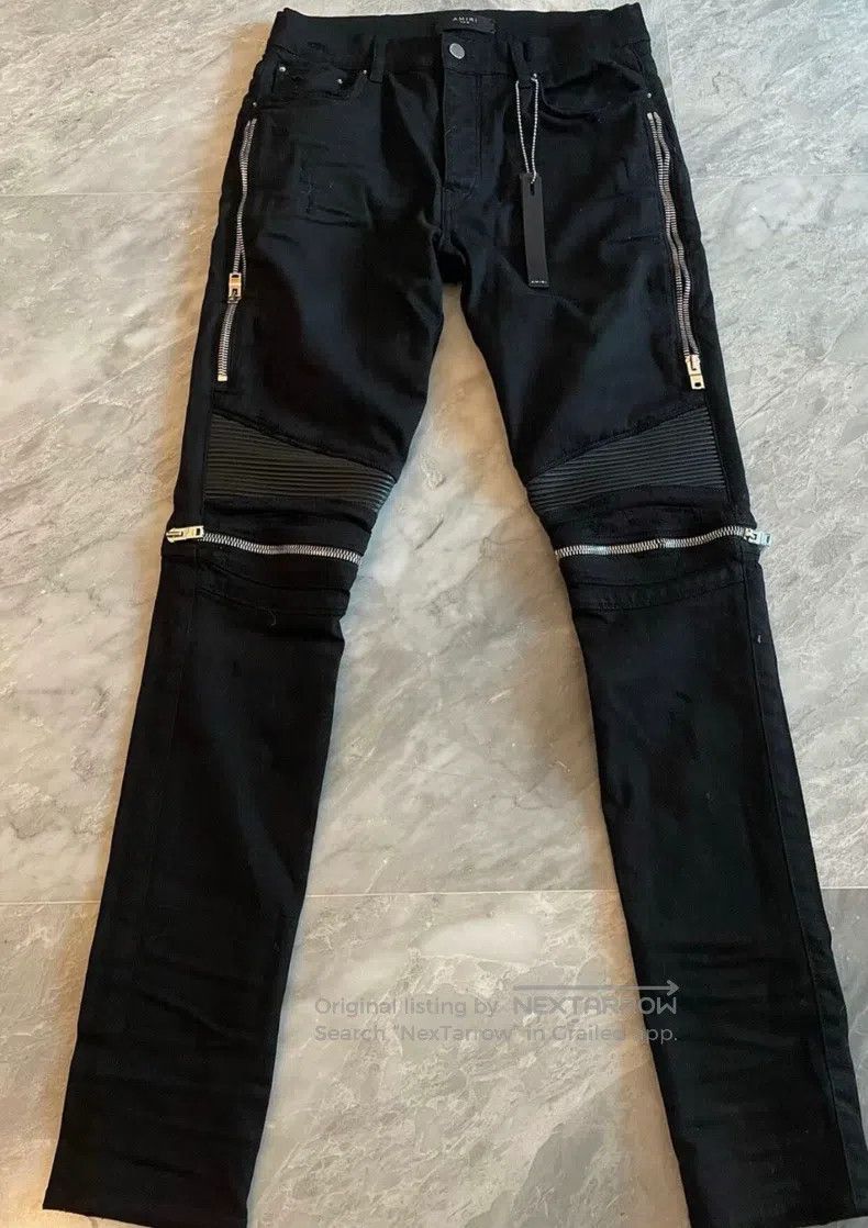 Amiri Amiri Size 32 Pure black zipper jeans Size US 32 / EU 48 - 1 Thumbnail