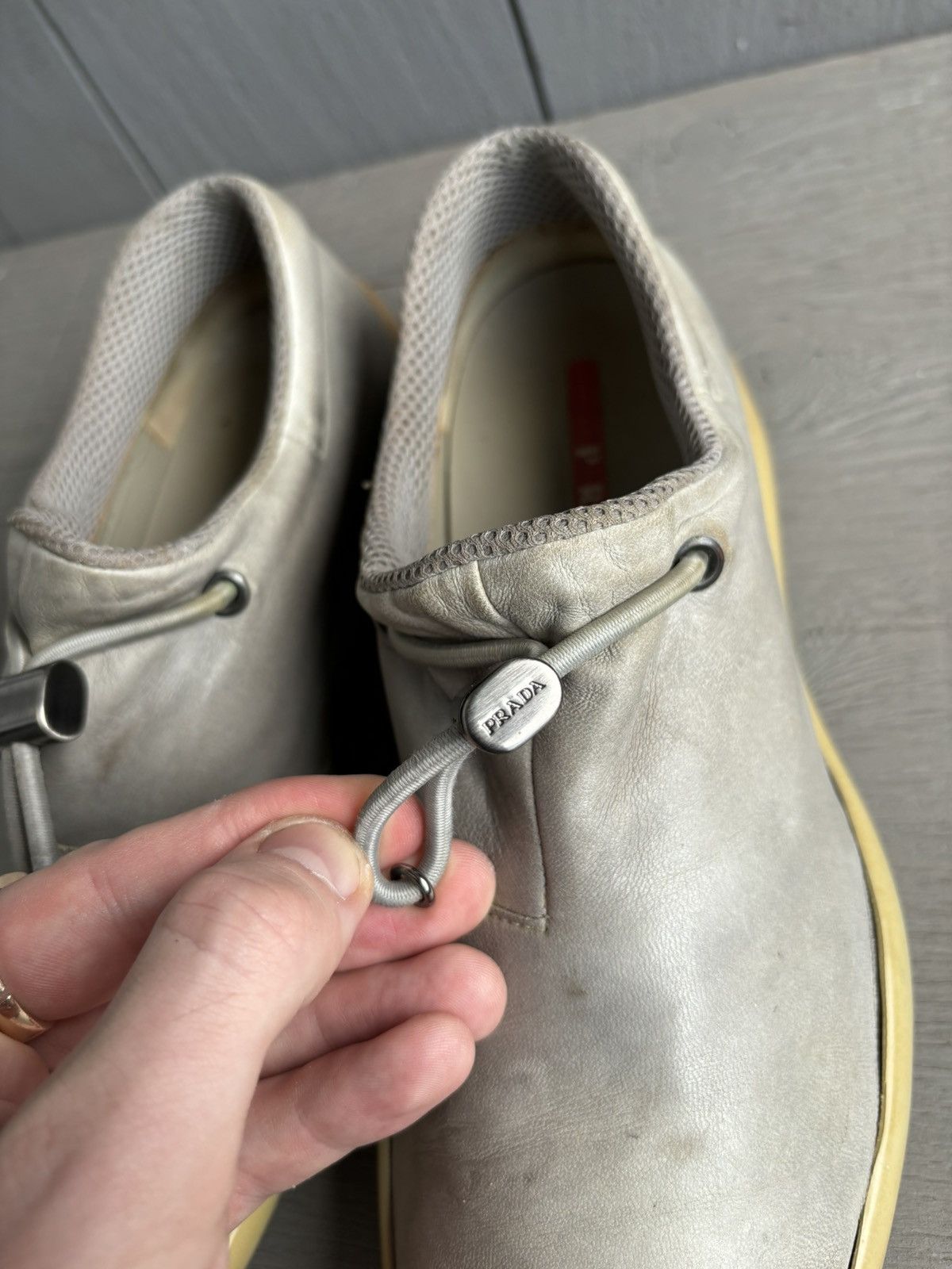 Prada × Vintage 2000s Prada Linea Rossa Slip On Sneakers Womens Y2K Mules Size US 7 / IT 37 - 7 Thumbnail