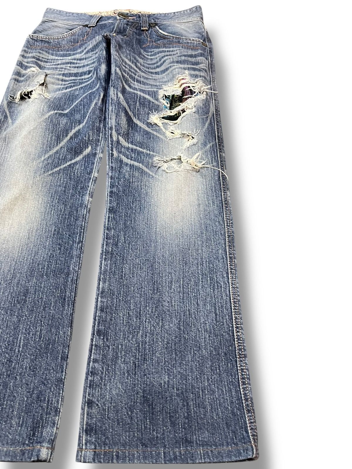 Edwin Vintage Edwin 503 Bluetrip Rainbow Model Whiskering Denim Size US 29 - 4 Thumbnail