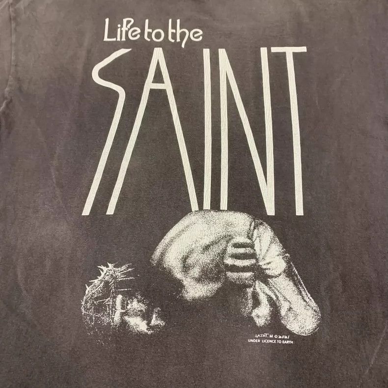 Saint Michael Saint Michael Washed black Jesus printed short sleeves Size US M / EU 48-50 / 2 - 6 Thumbnail
