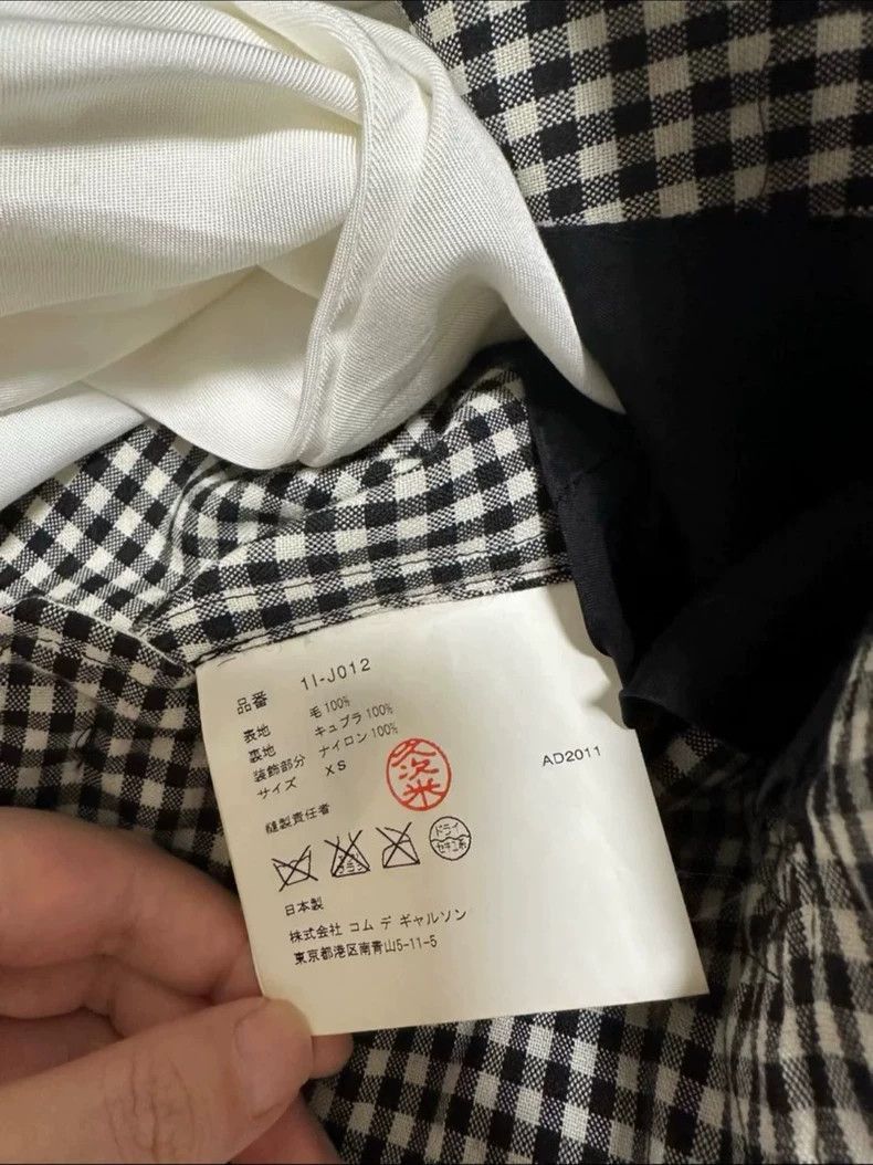 Comme des Garcons Black Gingham Check Wool Jacket 2505-Nextarrow Size US XS / EU 42 / 0 - 4 Thumbnail