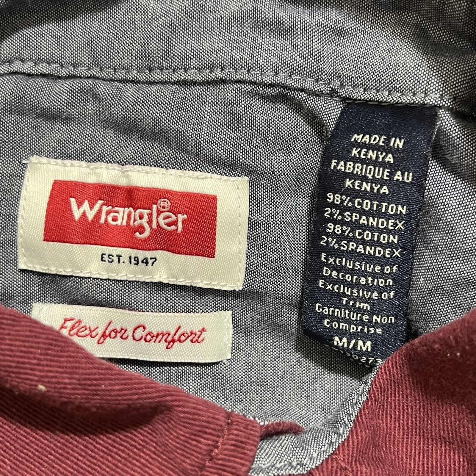 Wrangler Wrangler Medium Maroon Button Up Flannel Shirt Long Sleeve Size US M / EU 48-50 / 2 - 3 Thumbnail
