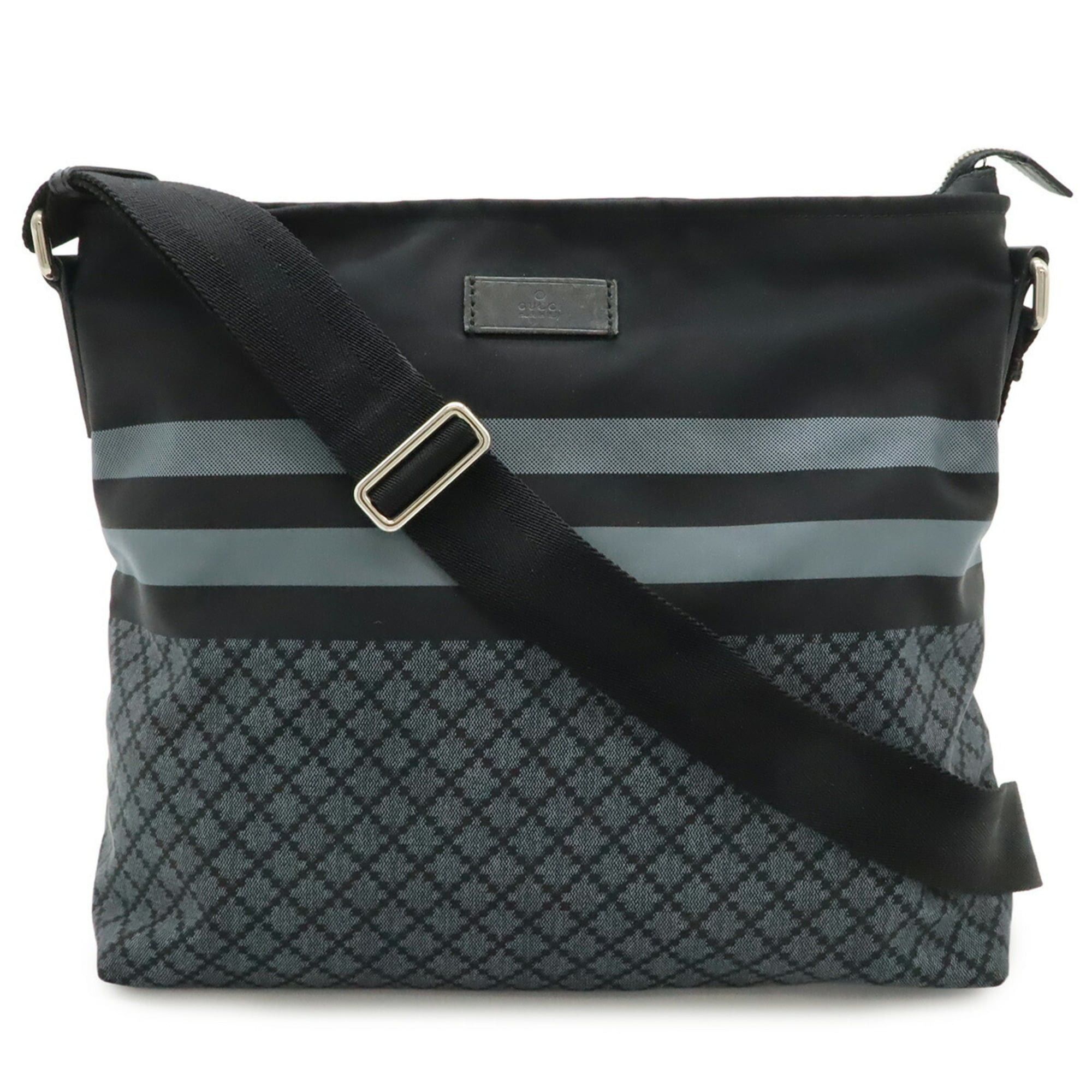 Gucci GUCCI Diamante Shoulder Bag, Nylon Leather, Black/Gray, 270410 Size ONE SIZE - 1 Thumbnail
