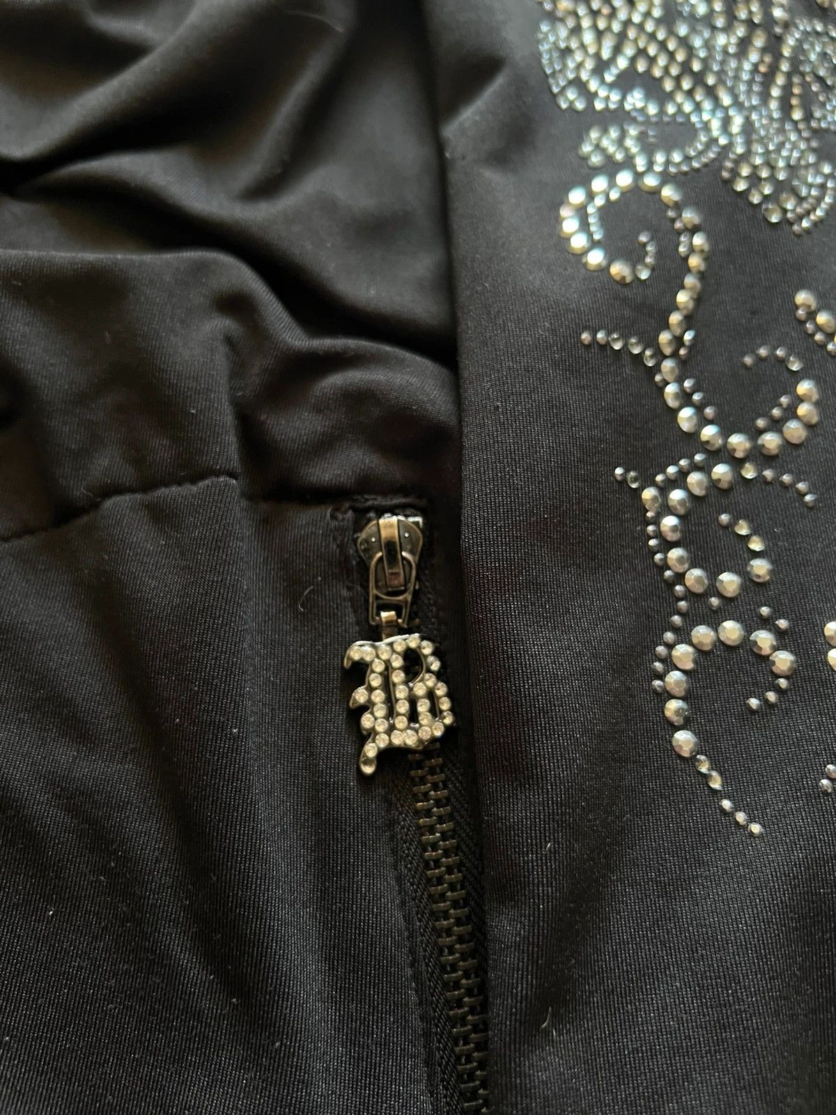 Vintage bcbgmaxazria black avant garde hoodie with crystals goth Size M / US 6-8 / IT 42-44 - 4 Thumbnail