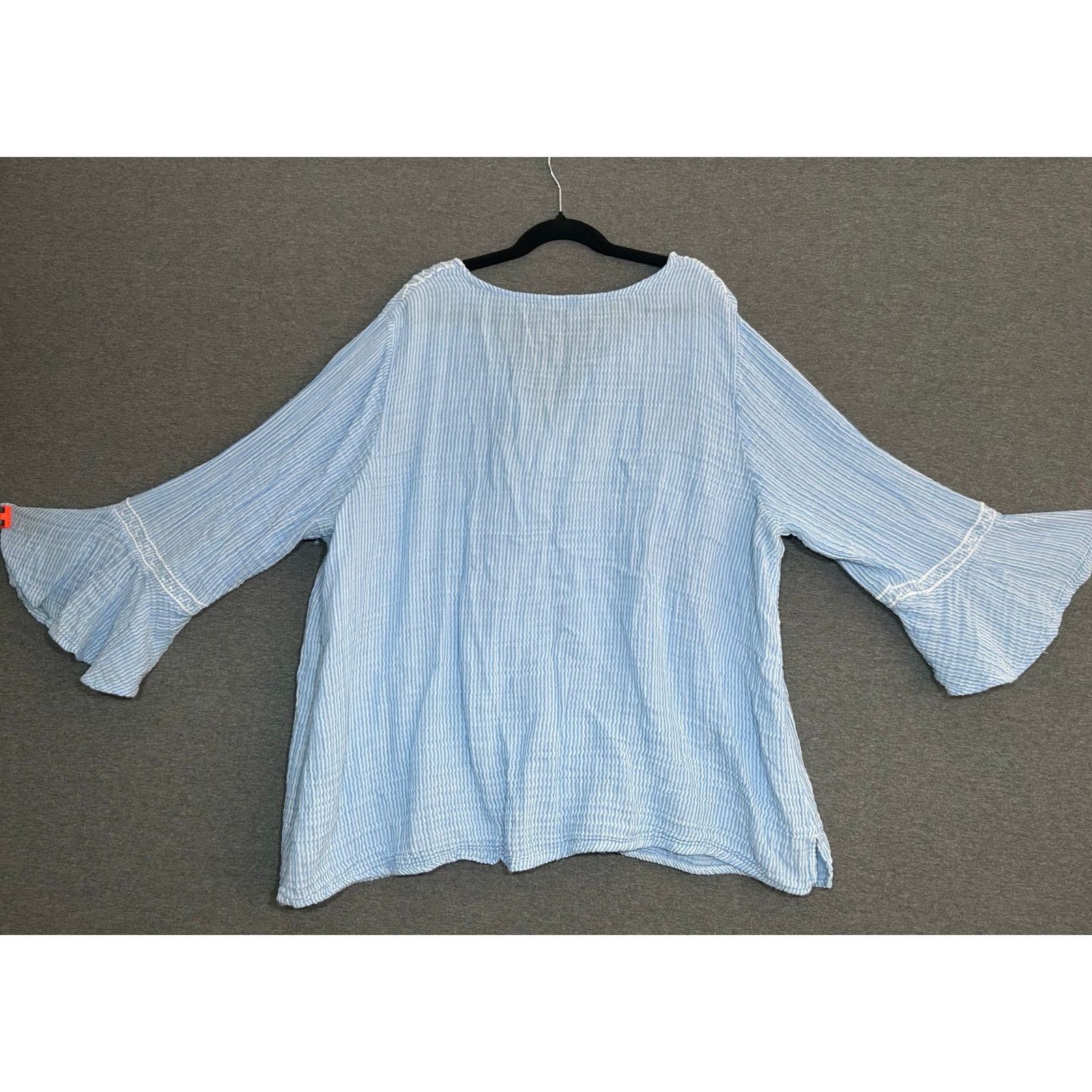 Other Crown & Ivy | Boho Peasant Blouse V-Neck Bell Sleeve | 1X Size XL / US 12-14 / IT 48-50 - 2 Thumbnail