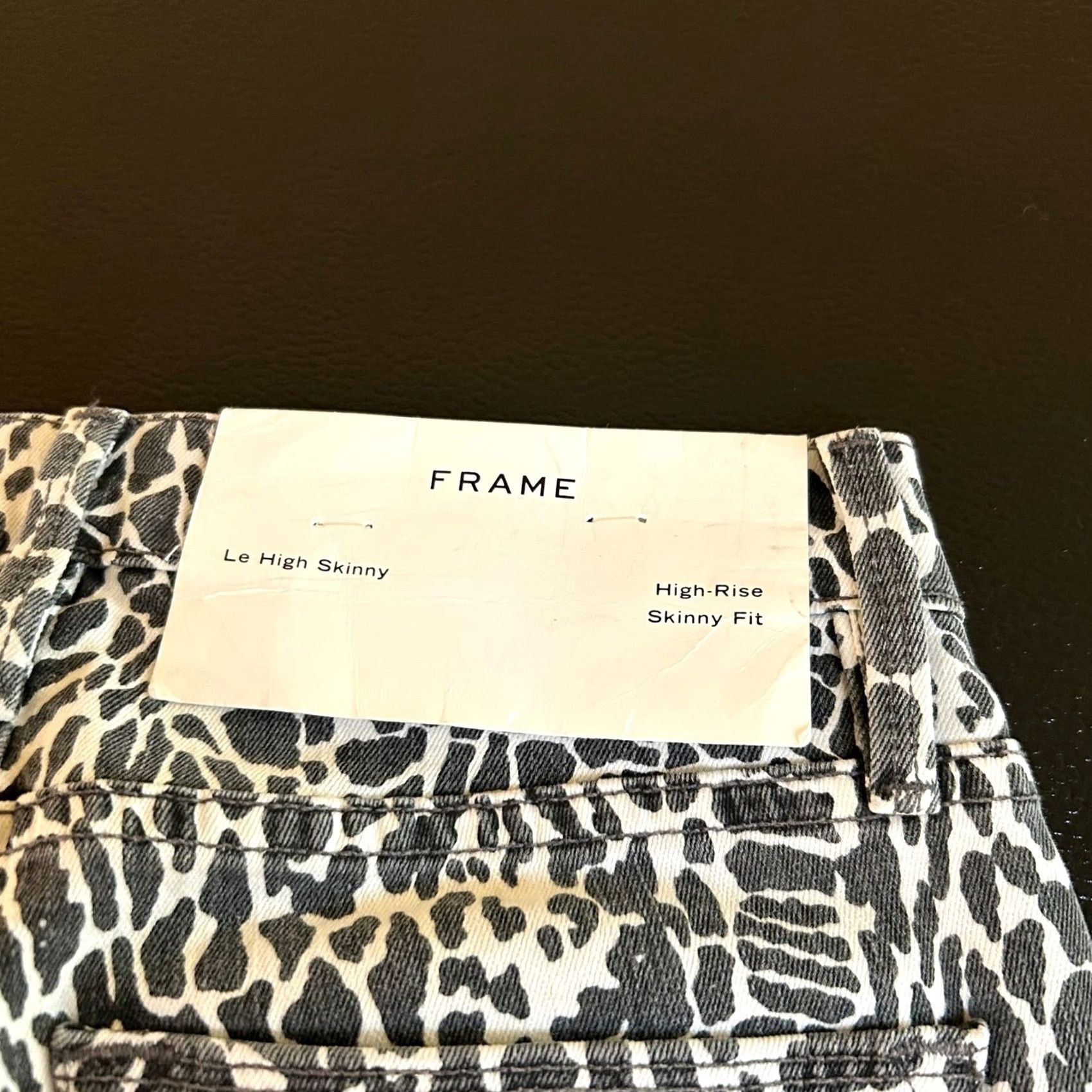 Frame FRAME Le High Skinny Jeans Womens 25 Gray White Animal Print High Rise NWT Jeans Size 42" / US 20 - 7 Thumbnail